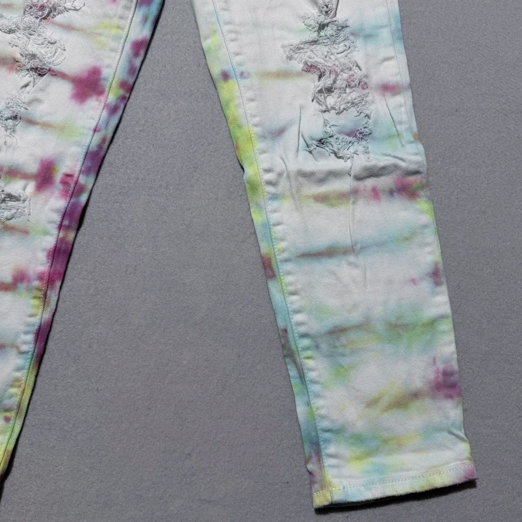 American Eagle Outfitters VINTAGE American Eagle Jegging Crop Jeans Women's Tie Dye Denim Stretch Distressed - 0 Size 25" / US 0 / IT 36 - 6 Thumbnail
