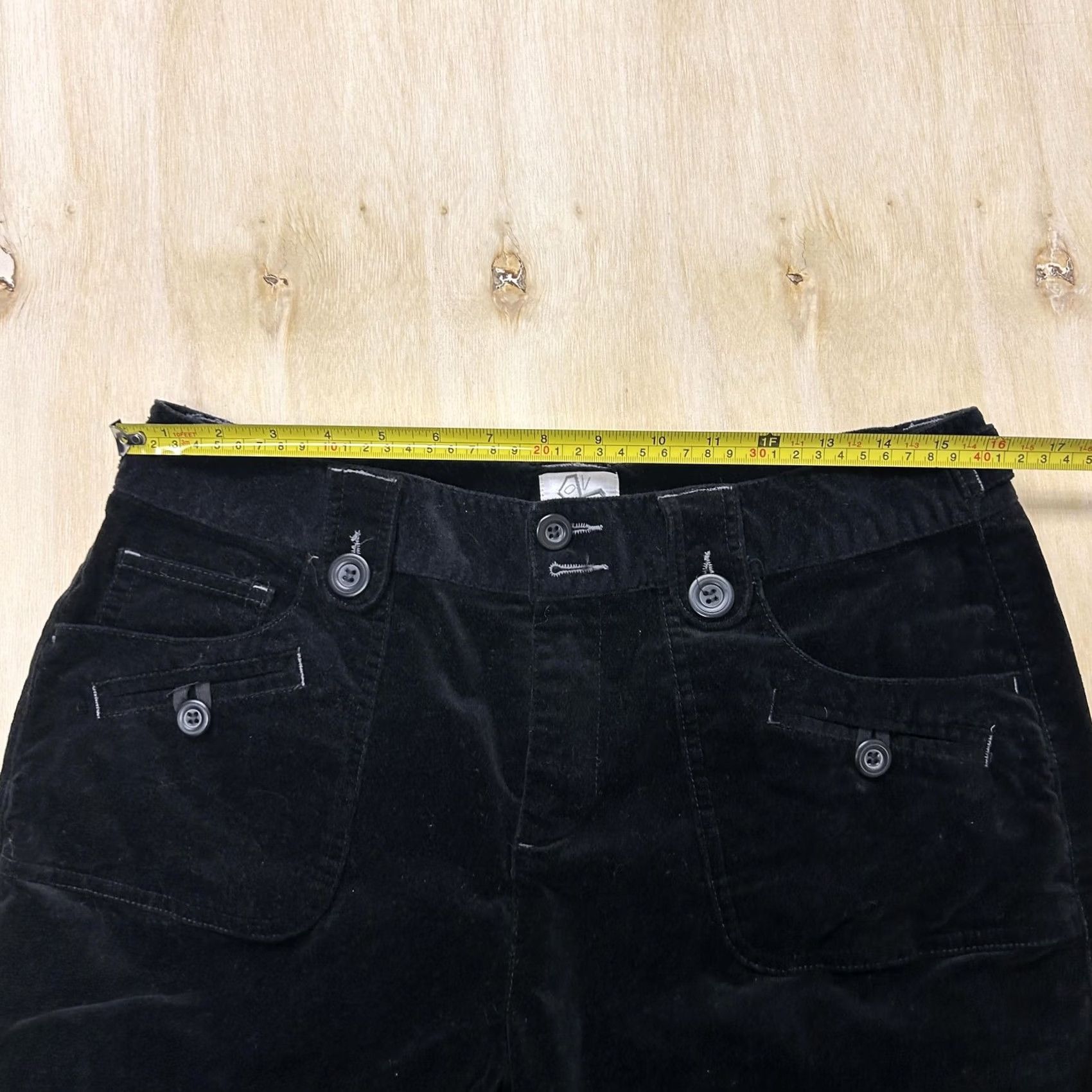 Velour Vintage Ava Pants Womens 32x31 Black Velour Bootcut Stretch Chino Size 32" / US 10 / IT 46 - 4 Thumbnail