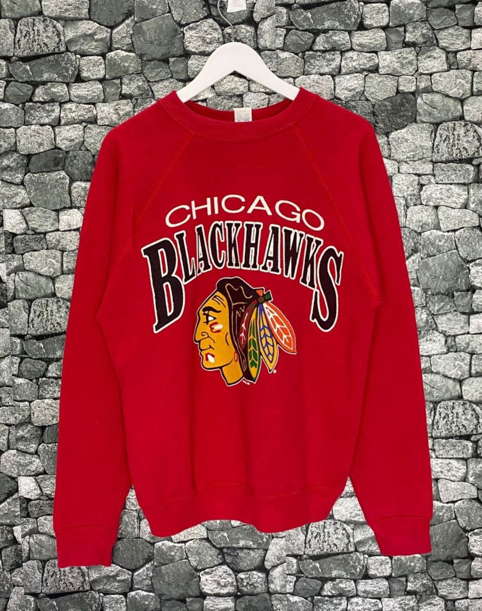Vintage Vintage 90s Chicago Blackhawks Sweatshirt Size US M / EU 48-50 / 2 - 1 Thumbnail