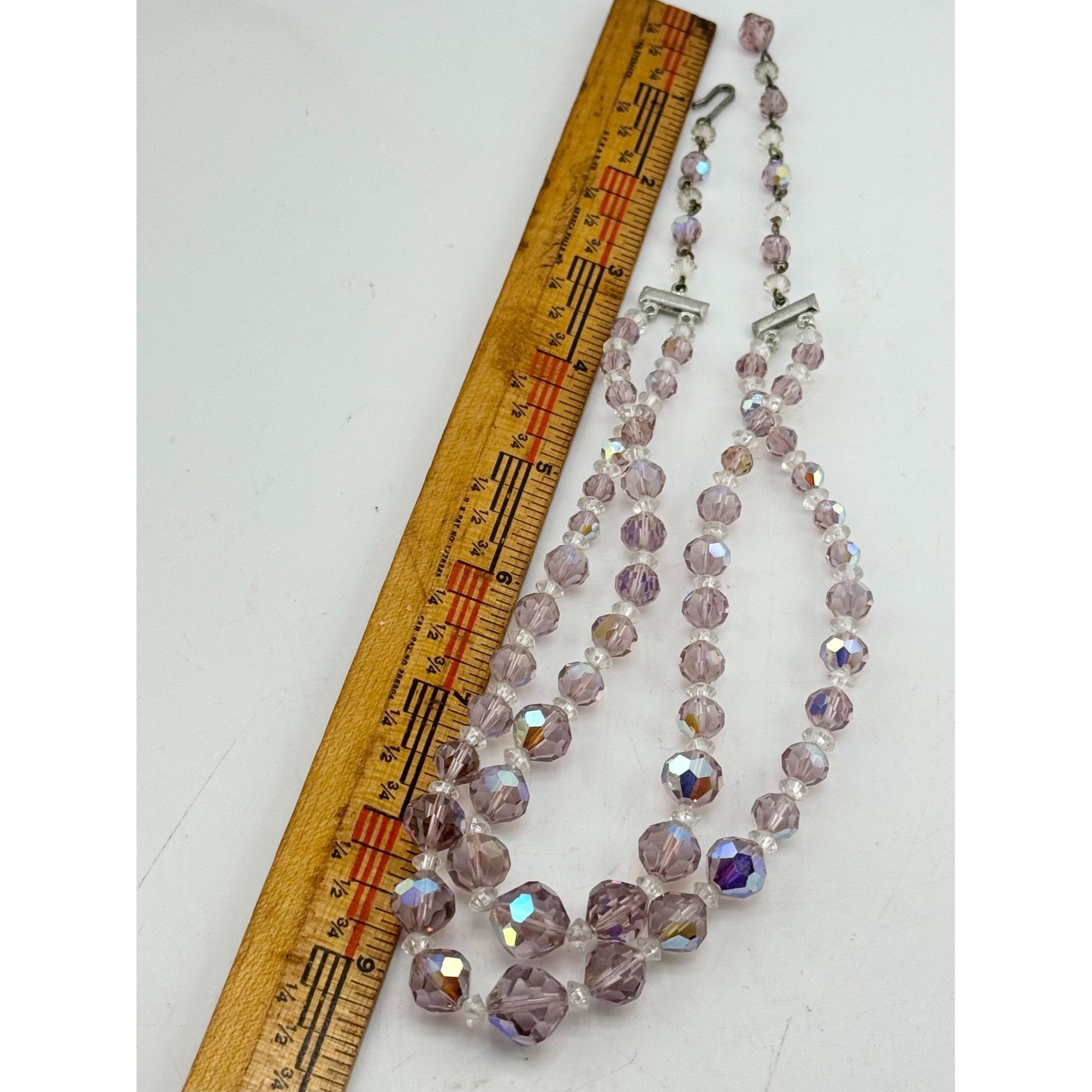 Vintage Vintage purple crystal beaded double strand necklace Size ONE SIZE - 6 Thumbnail
