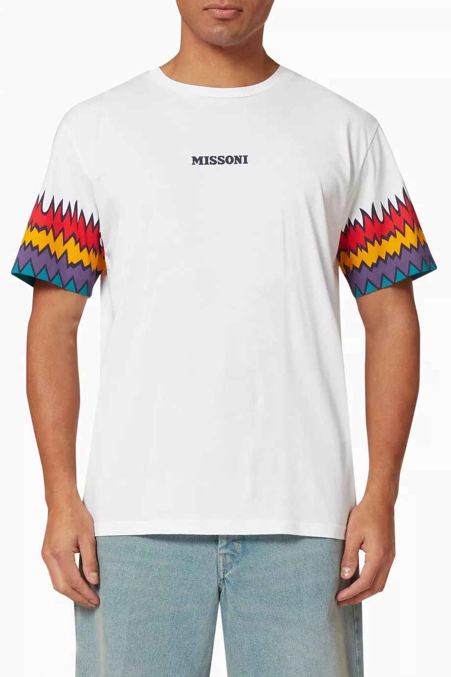 Missoni o1y0225 Logo Crewneck T-Shirt in White Size US S / EU 44-46 / 1 - 1 Thumbnail
