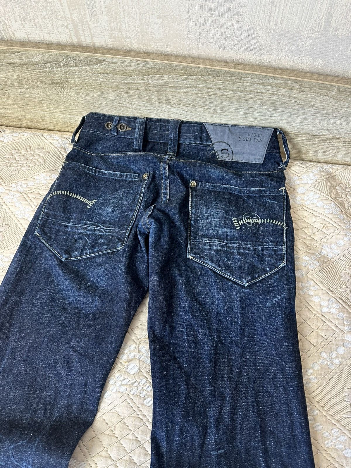 G-Star 🔥 G Star Raw 3301 Vintage Blue Denim Pants Jeans Trousers Size US 32 / EU 48 - 2 Thumbnail