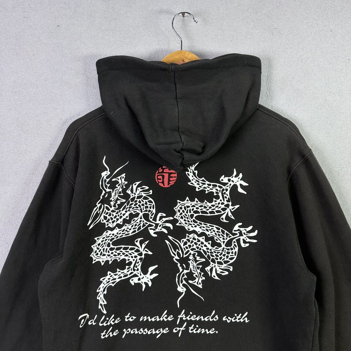Japanese Brand Vintage Sorridere Dragon Hoodie Black Japanese Style Size US L / EU 52-54 / 3 - 3 Thumbnail