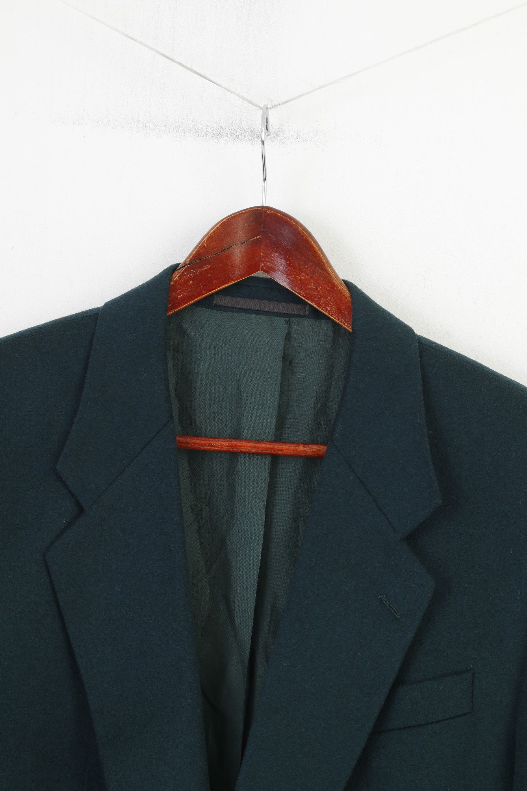 Vintage Creation Gross Men 42 Blazer Green 100% Cashmere 0508 Size 42R - 3 Thumbnail