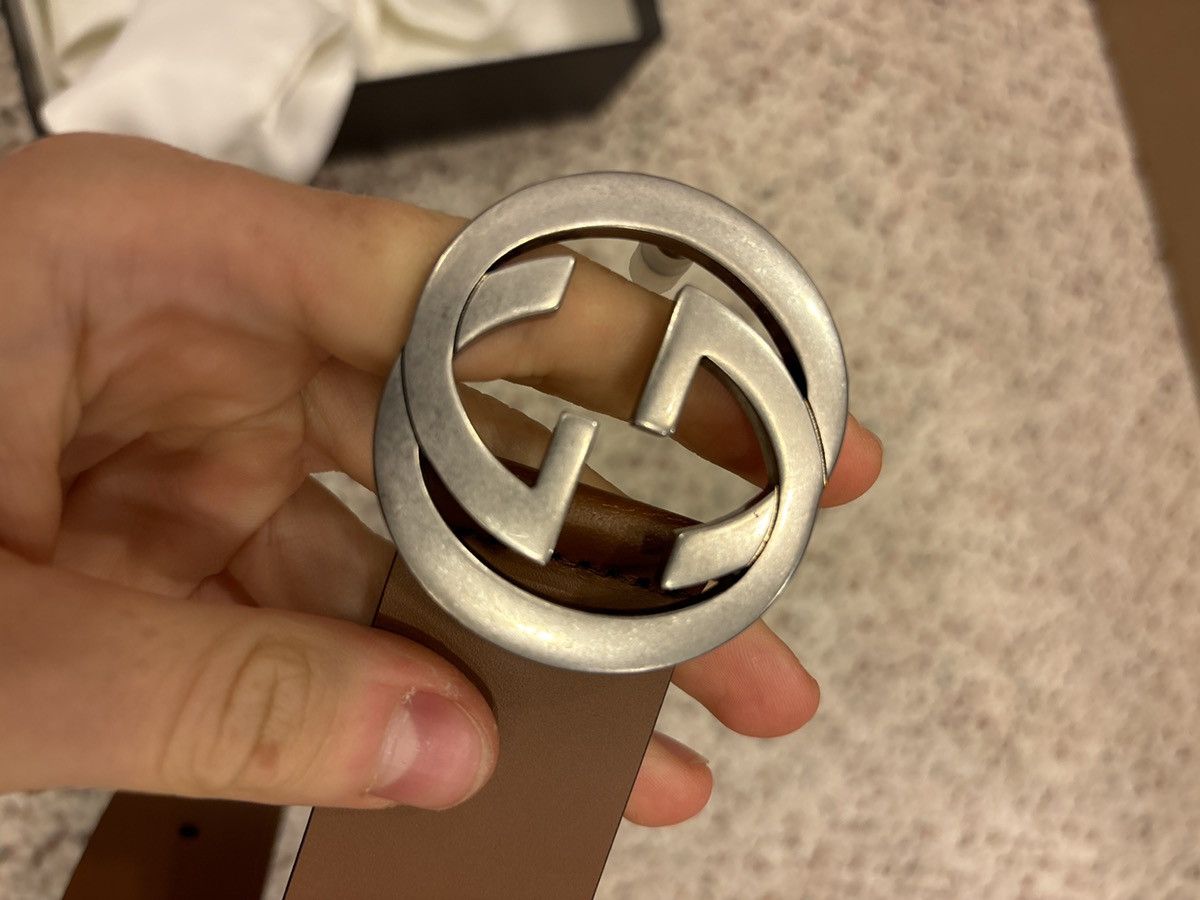 Gucci Gucci Brown GG Leather Belt Size 34 - 5 Thumbnail