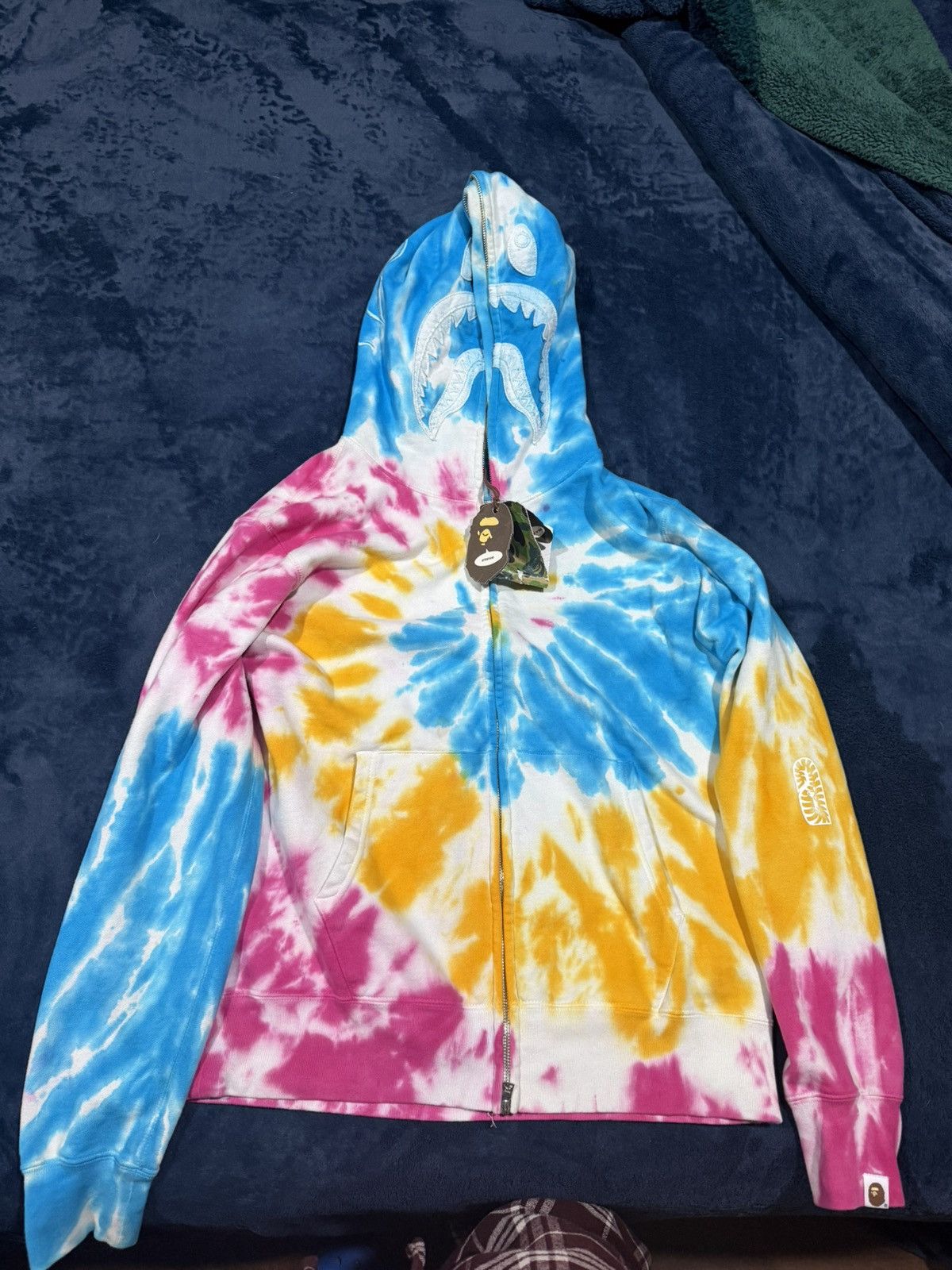 Bape BAPE Tie Dye PONR Shark Wide Full Zip Hoodie Size US XL / EU 56 / 4 - 1 Thumbnail