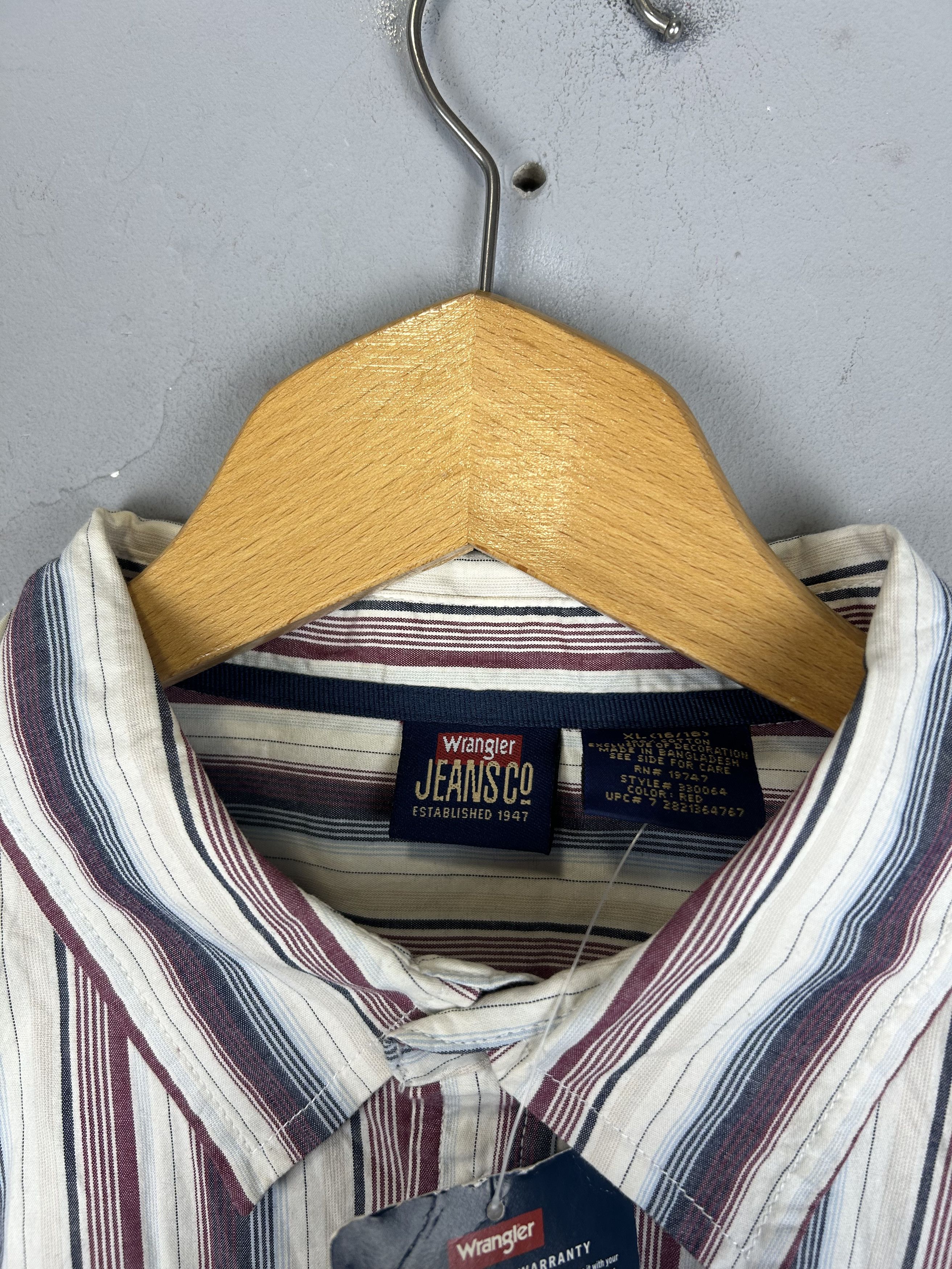 Vintage × Wrangler NWT Wrangler Vintage Striped Shirt Button Long Sleeve Size US S / EU 44-46 / 1 - 7 Thumbnail