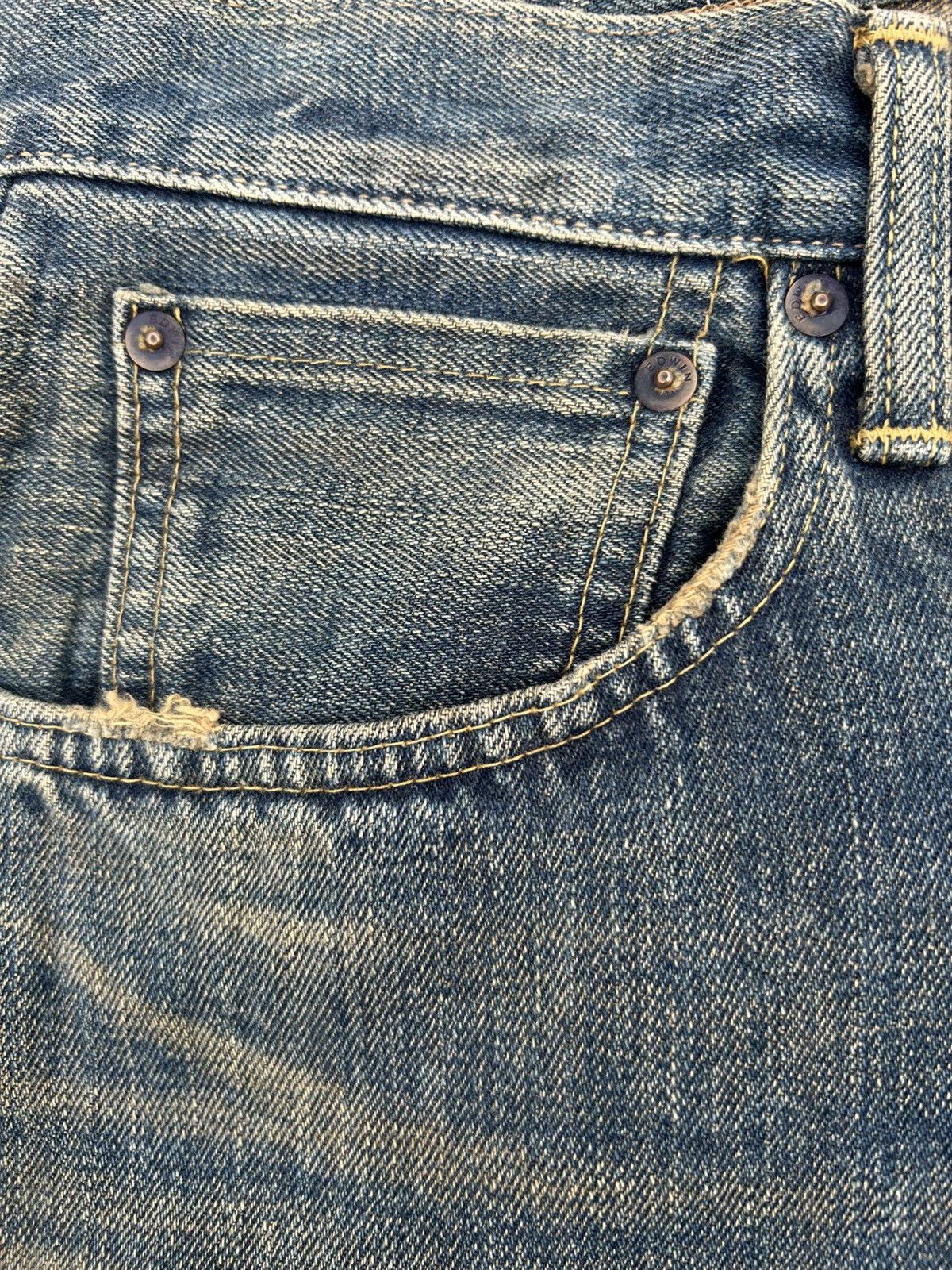 Kapital Vintage Edwin 505 Selvedge Rusty Distressed Denim Jeans Size US 34 / EU 50 - 5 Thumbnail