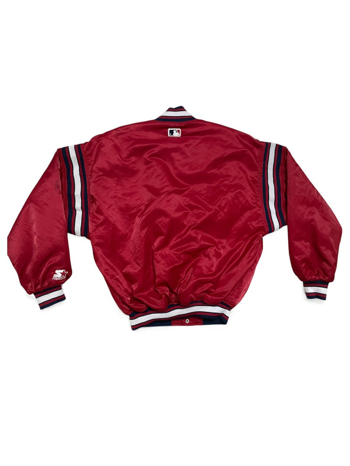 MLB Vintage 90s Red Cleveland Indians MLB Starter Bomber Jacket Size US M / EU 48-50 / 2 - 2 Thumbnail