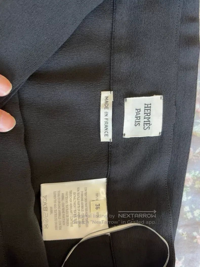 Hermes Hermes Black Silk Skirt 100% Mulberry Silk with Gold Buckl Size 24" / US 00 / IT 34 - 3 Thumbnail