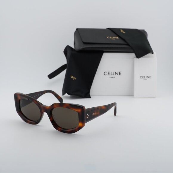 Celine Celine CL40277I 53E Sunglasses Havana Cat Eye Frame, Brown Size ONE SIZE - 10 Thumbnail