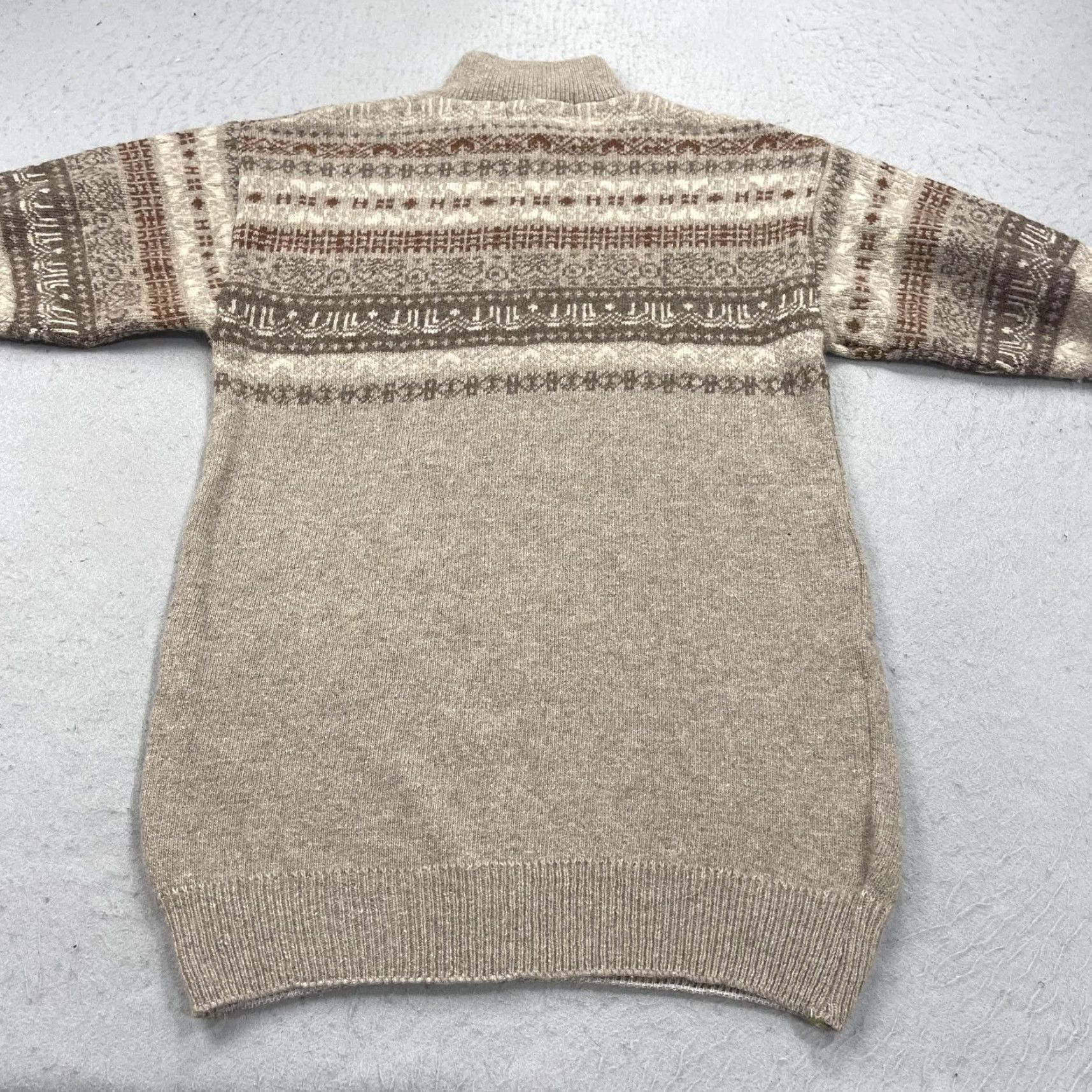 Vintage VINTAGE Angoora by Gaudy Knitwears Sweater Mens M Beige 1/4 Zip Mock Neck Fair Isle Knit Pullover Winter Casual Mens Size US M / EU 48-50 / 2 - 5 Thumbnail