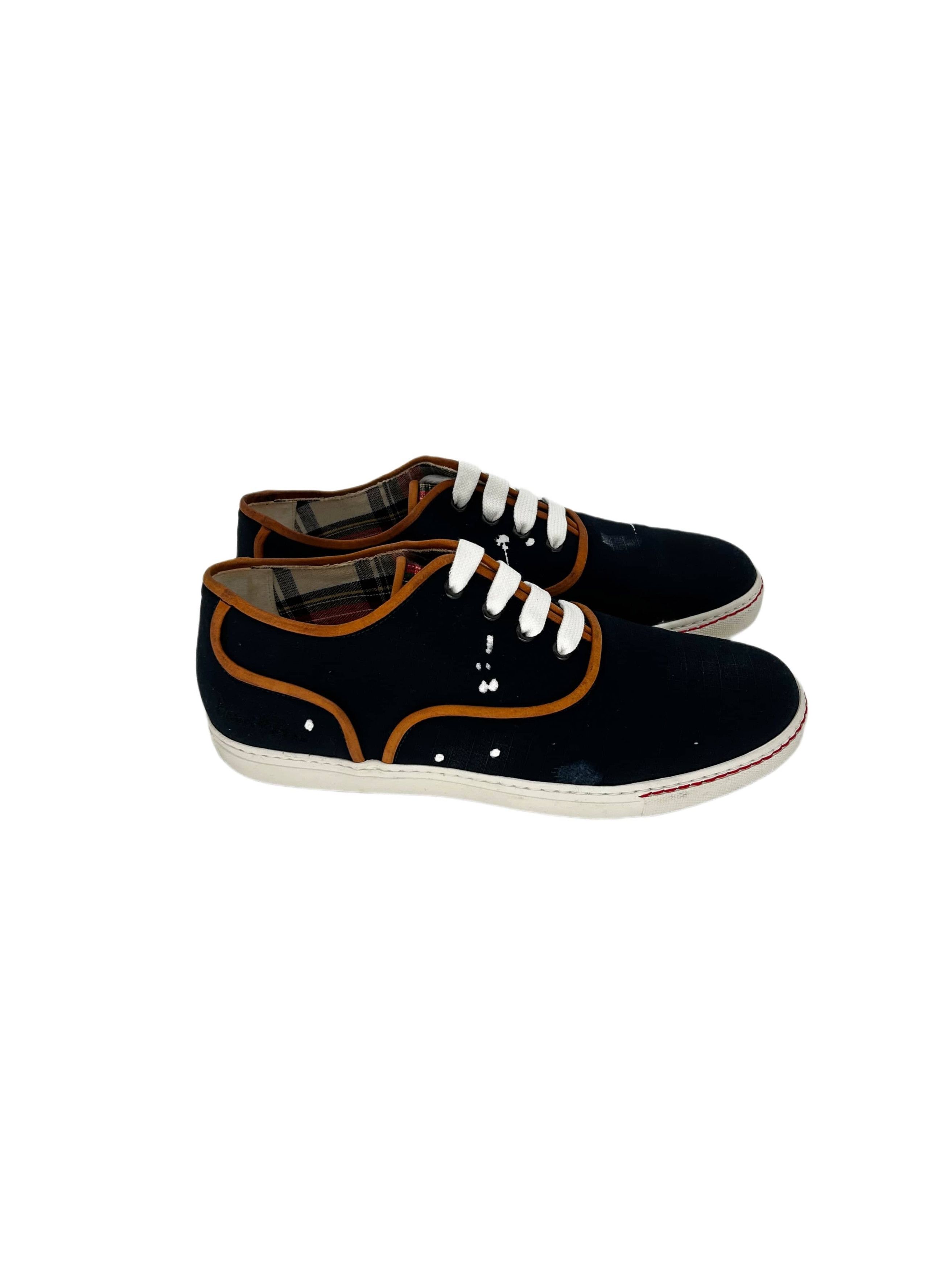 Dsquared2 DSQ2 Dark Blue Ripstop Canvas Deck Trainers Size US 12 / EU 45 - 2 Thumbnail