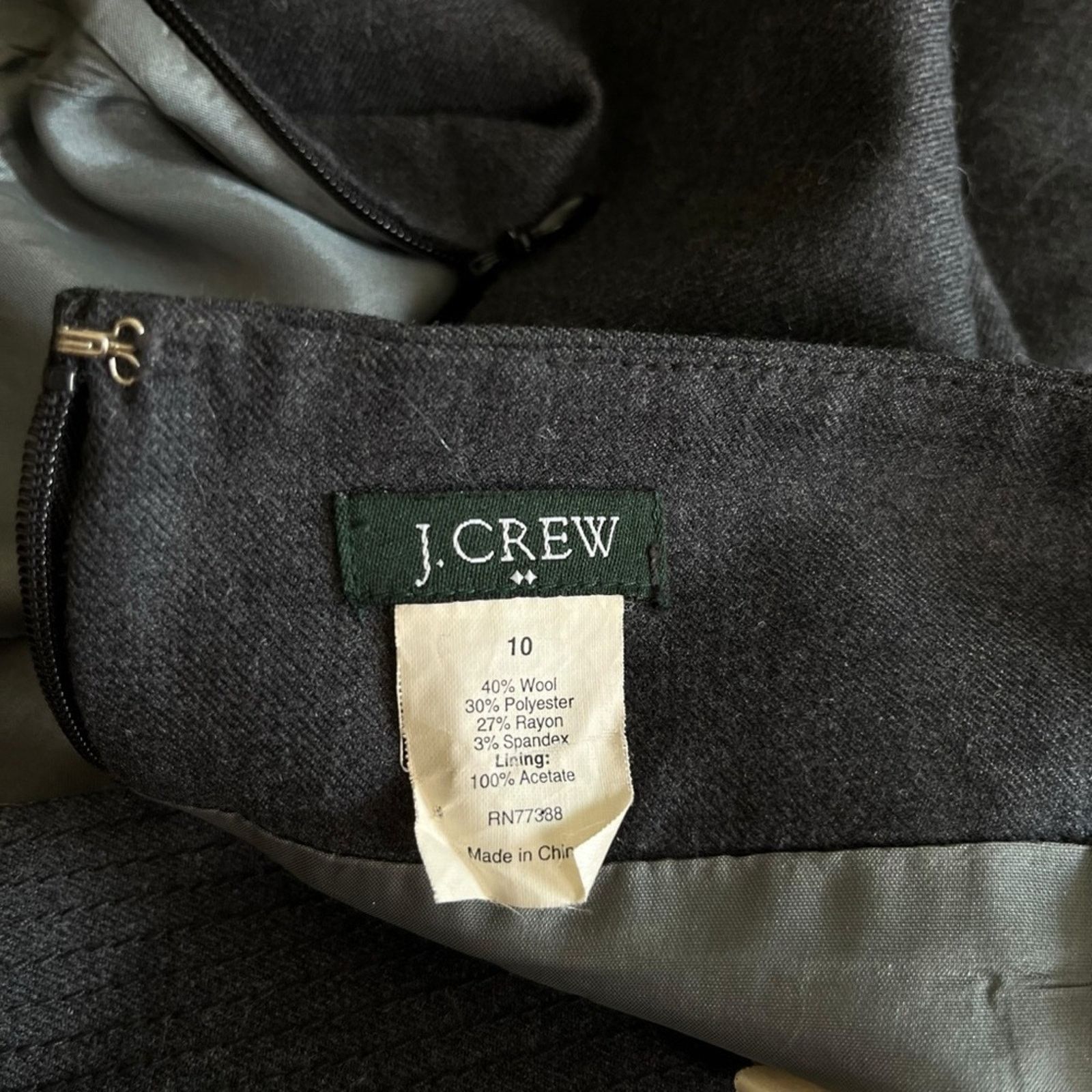 J.Crew J.Crew charcoal gray wool blend A-line mini skirt women's 10 Size 32" / US 10 / IT 46 - 2 Thumbnail