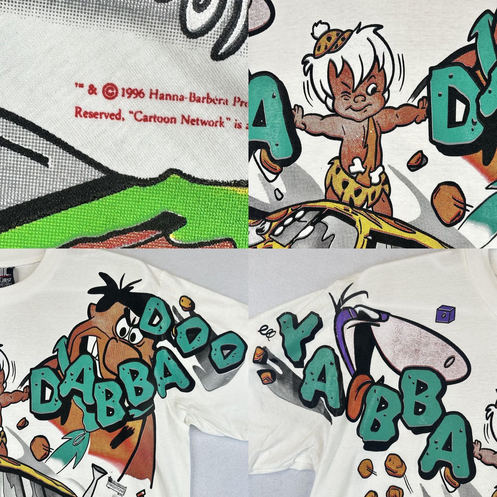 TEE JAYS VINTAGE Flintstones Wacky Races Shirt Mens XL White Cartoon Network Racing 90s Size US XL / EU 56 / 4 - 8 Thumbnail