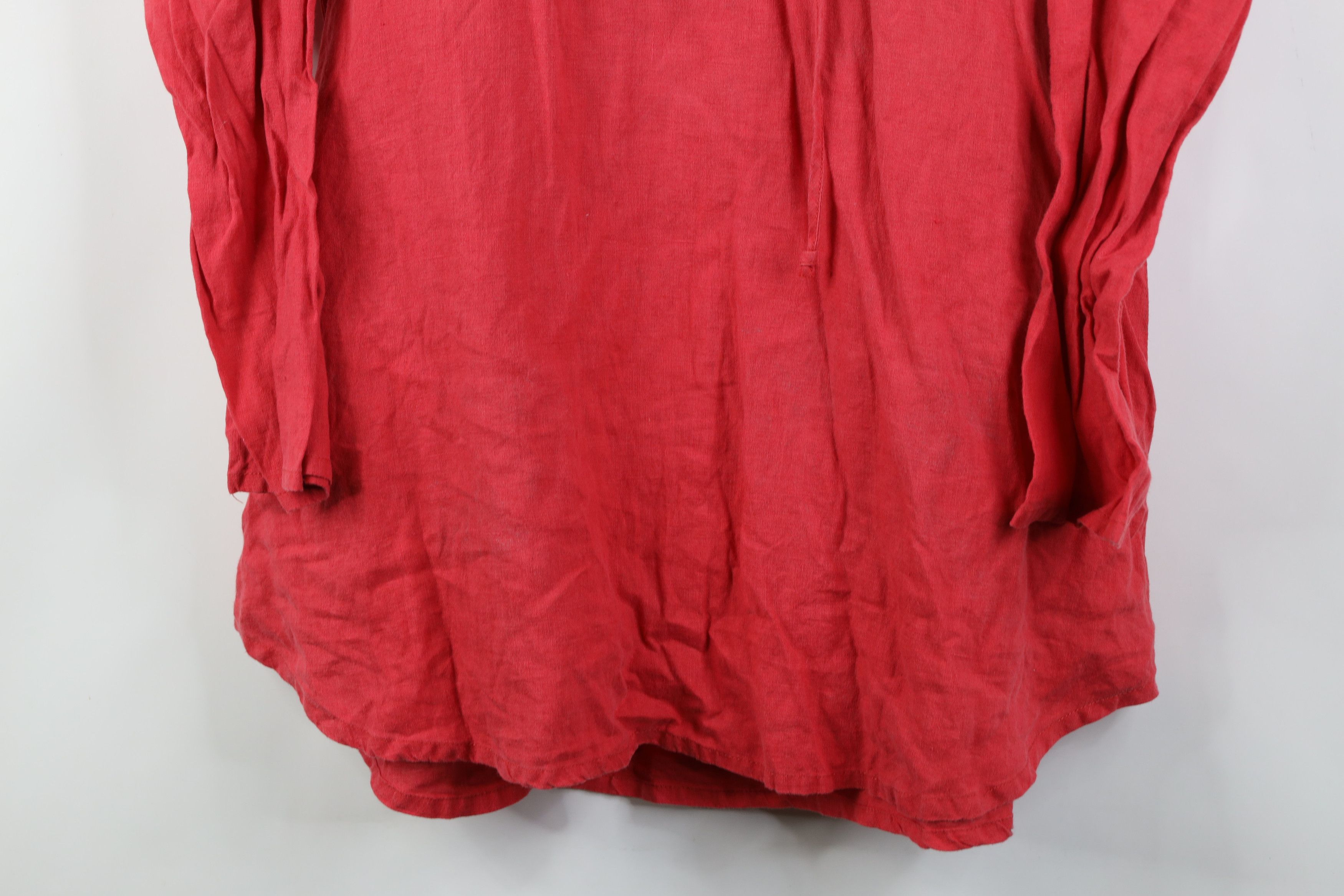 FLAX Flax Linen Blank Oversized Baggy Hoodie Tunic Pullover Red Size M / US 6-8 / IT 42-44 - 3 Thumbnail