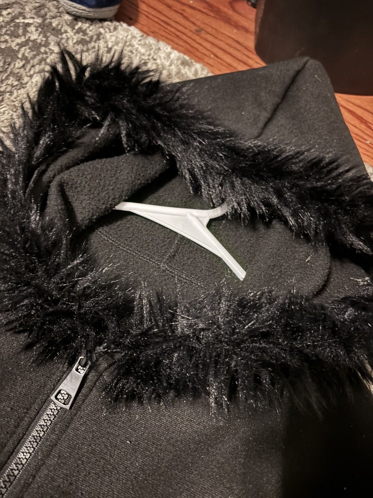Japanese Brand Japanese Brand Black Fur Hoodie Size US S / EU 44-46 / 1 - 2 Thumbnail