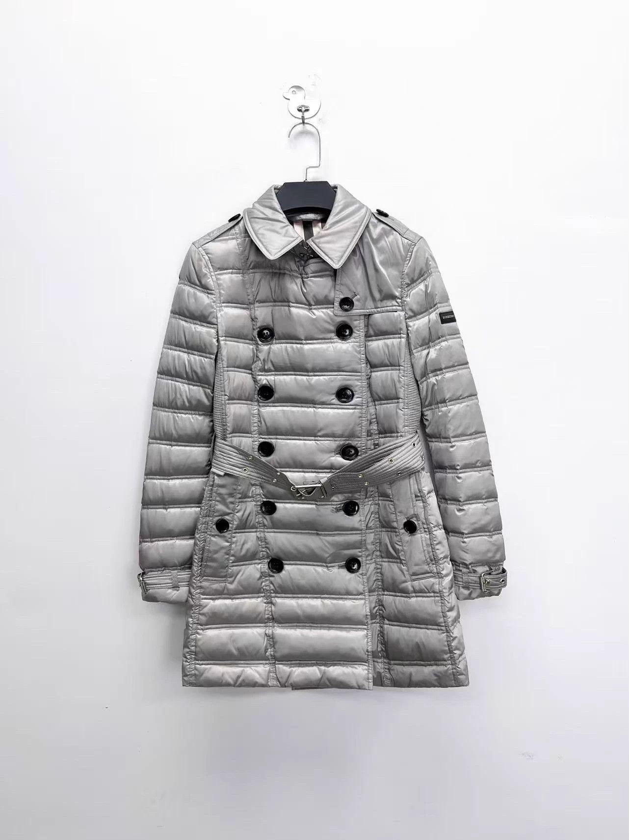 Burberry Burberry Silver Striped Double-Breasted Hidden Zip Check Lining XS Size XS / US 0-2 / IT 36-38 - 1 Thumbnail