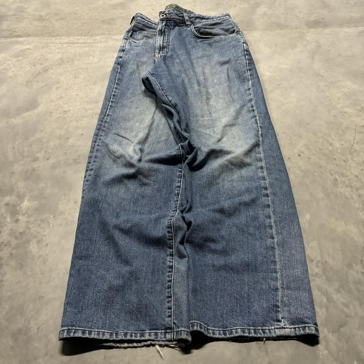 Japanese Brand × Vintage Crazy Vintage Y2K/2000s Baggy Dark Wash Skater Denim Jeans! Size US 40 / EU 56 - 3 Thumbnail