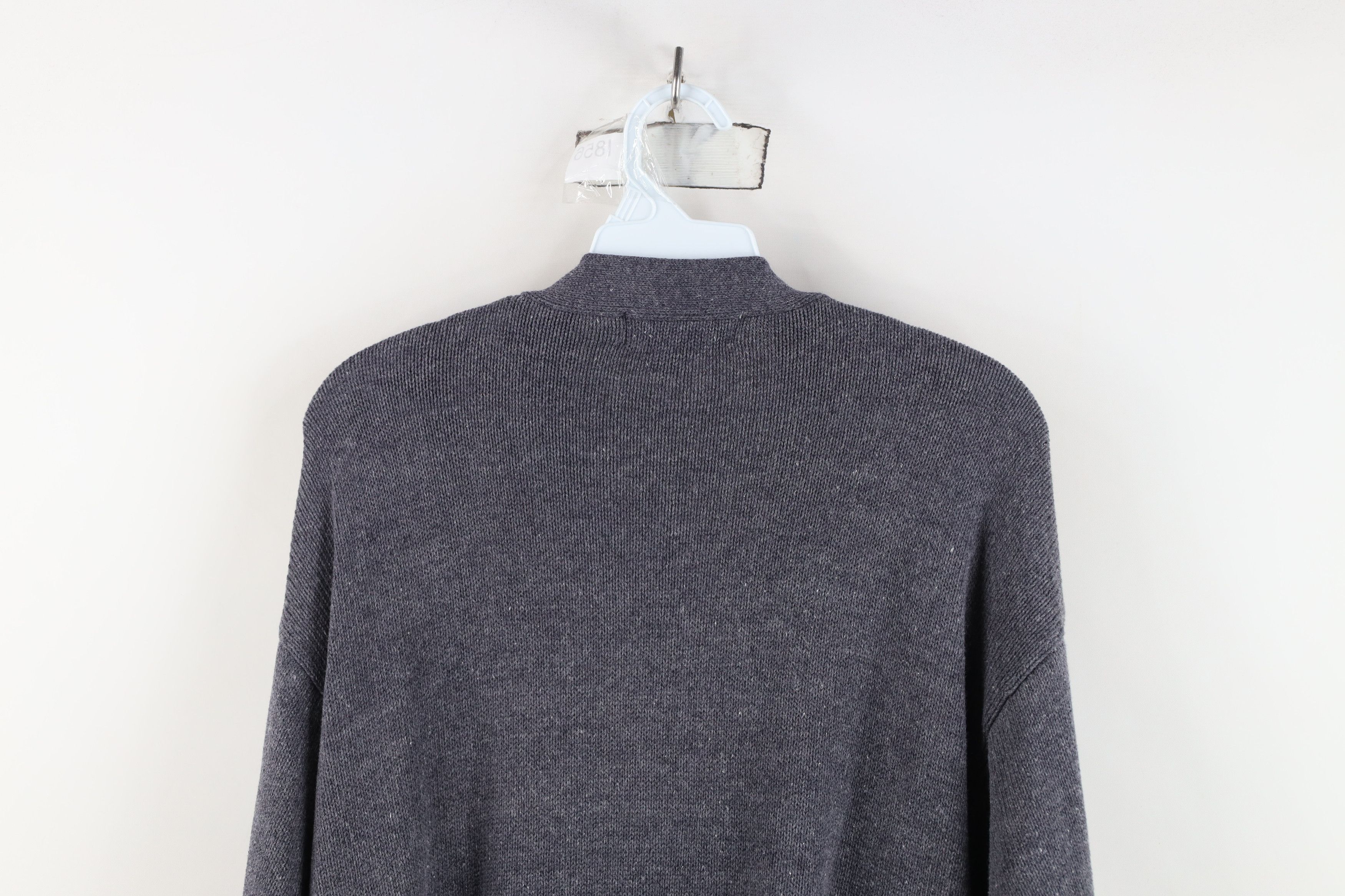Vintage Vintage 90s Streetwear Blank Knit Cardigan Sweater Gray Size L / US 10 / IT 46 - 11 Thumbnail