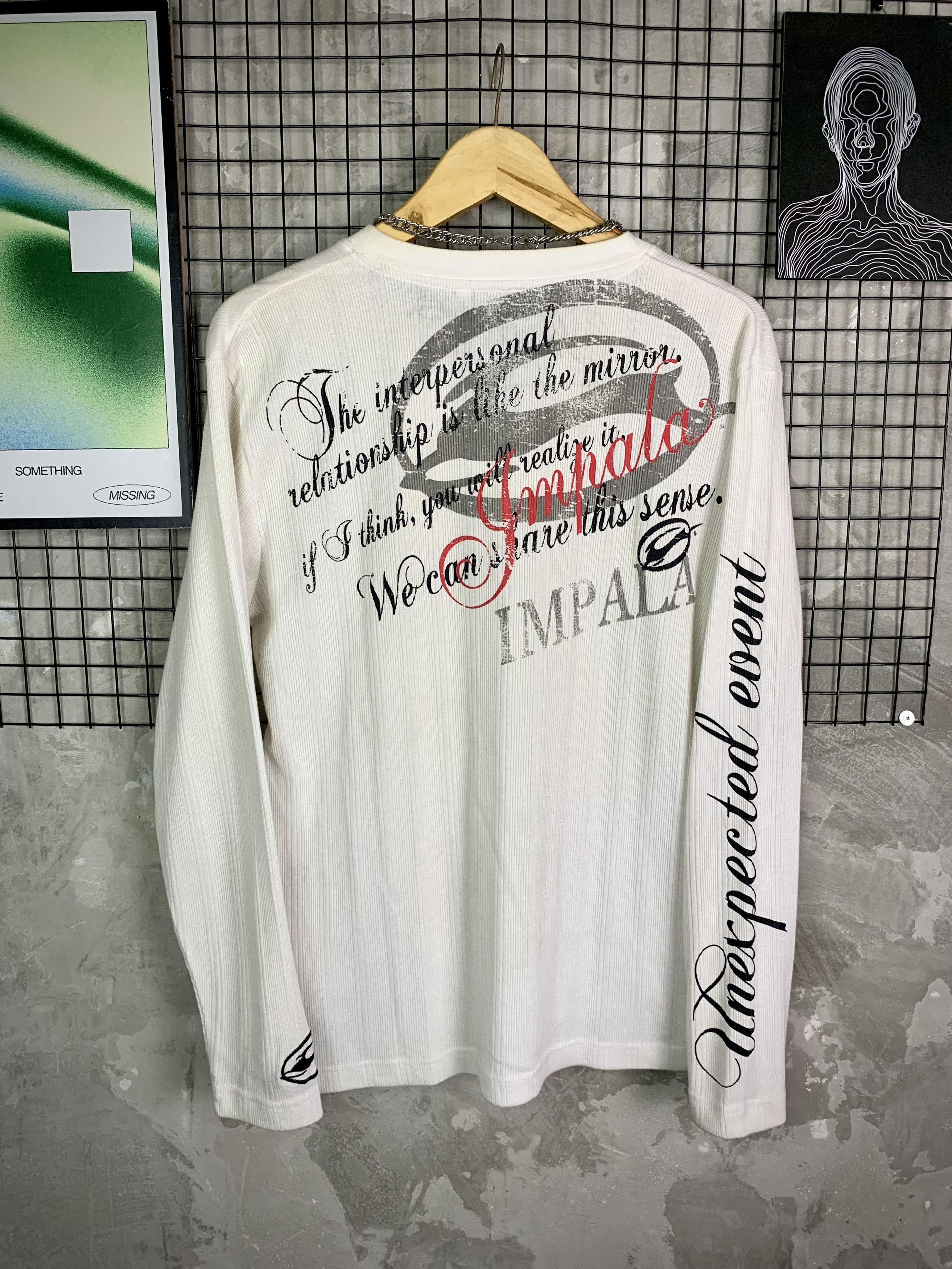 Hysteric Glamour Y2K Impala Grunge Poem Lace-Up Thermal LongSleeve Size US M / EU 48-50 / 2 - 4 Thumbnail