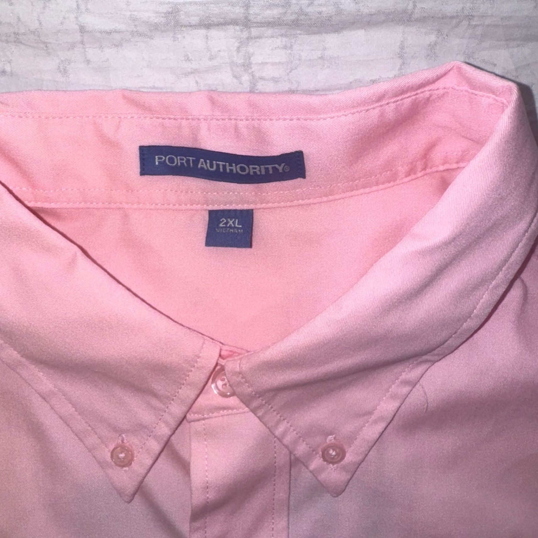 Port Authority Port Authority Corvette Racing Club Pink Logo Shirt Button-Up Long Sleeve 2XL Mens Regular Cotton Knit Size US XXL / EU 58 / 5 - 4 Thumbnail