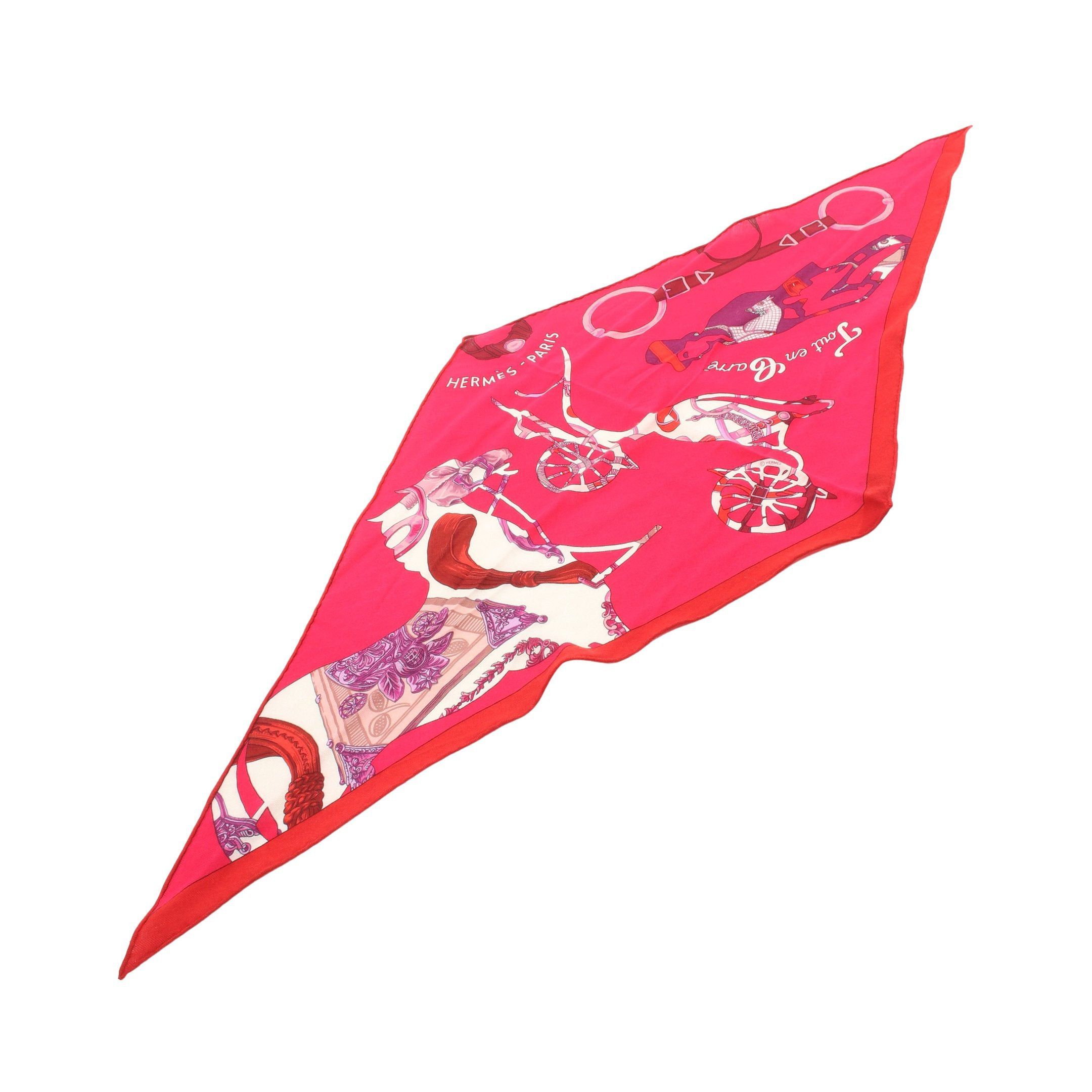 image of Hermes Losange Mm Tout En Carre Scarf Cashmere Silk Pink Purple Red Multicolor, Women's