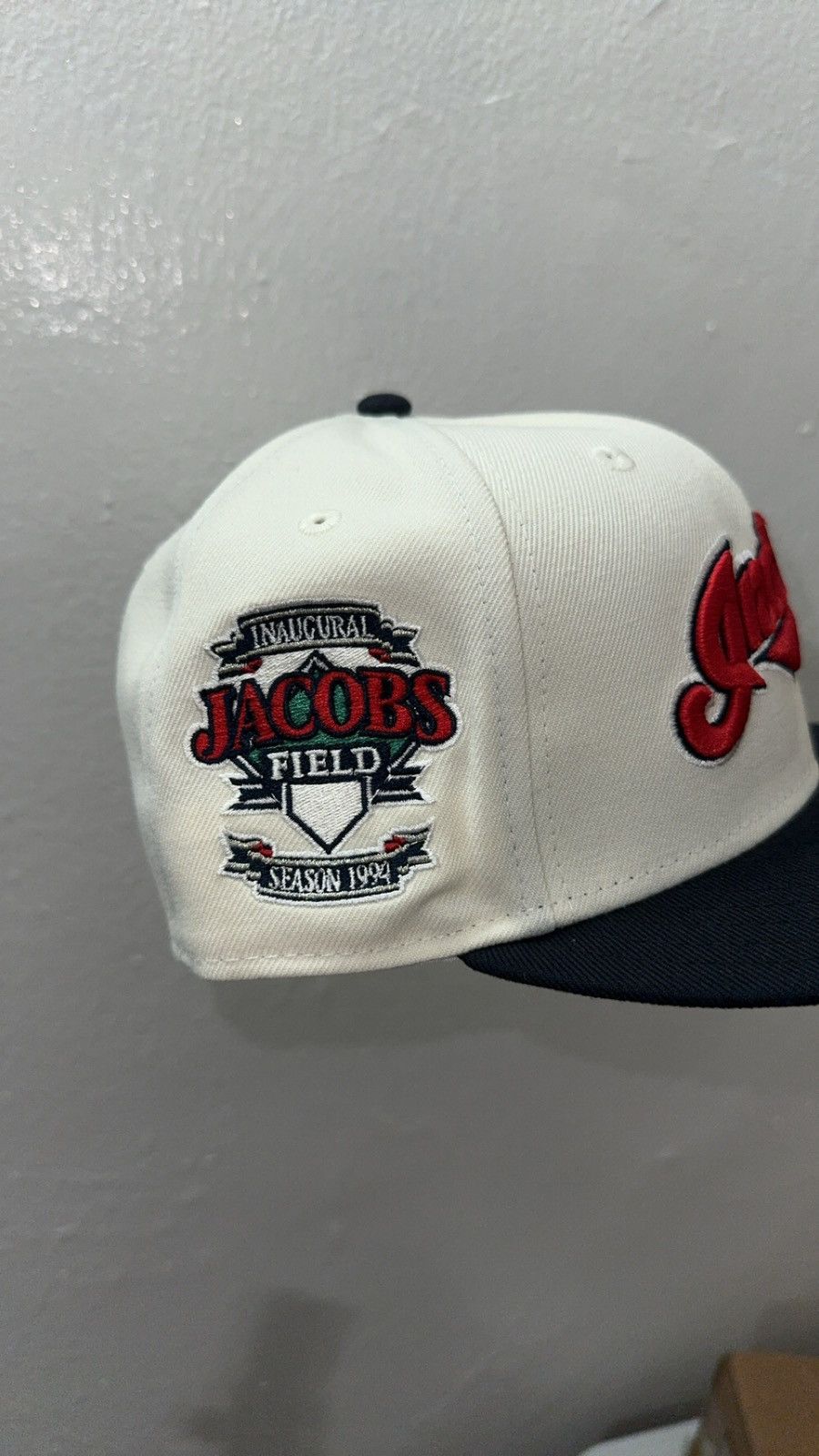 New Era New Era 59fifty White Cleveland Indians Fitted Hat Size ONE SIZE - 2 Thumbnail