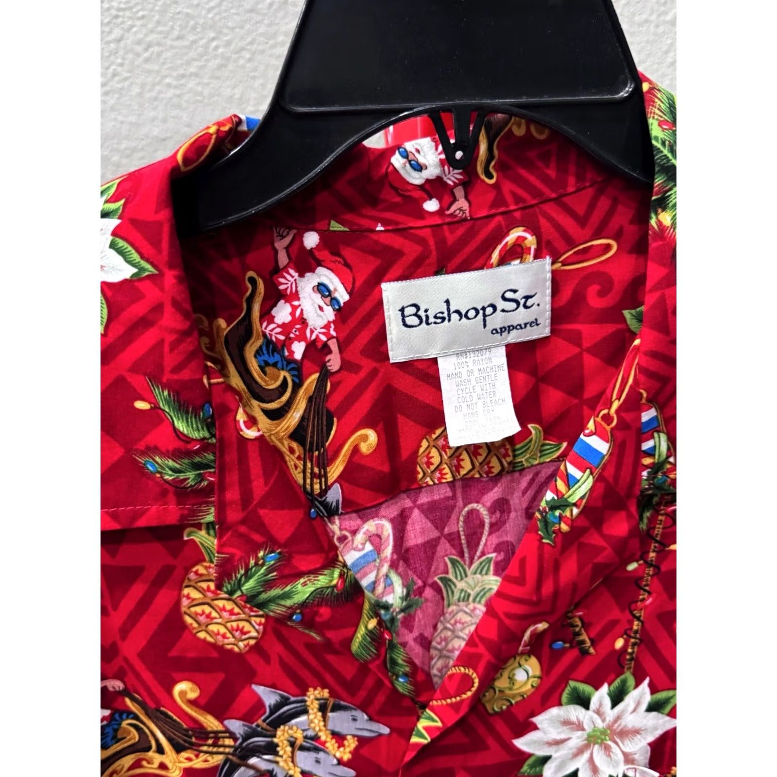 Vintage Bishop Street Hawaiian Santa Claus Christmas BUTTON UP SHIRT Large L Mens Size US L / EU 52-54 / 3 - 2 Thumbnail