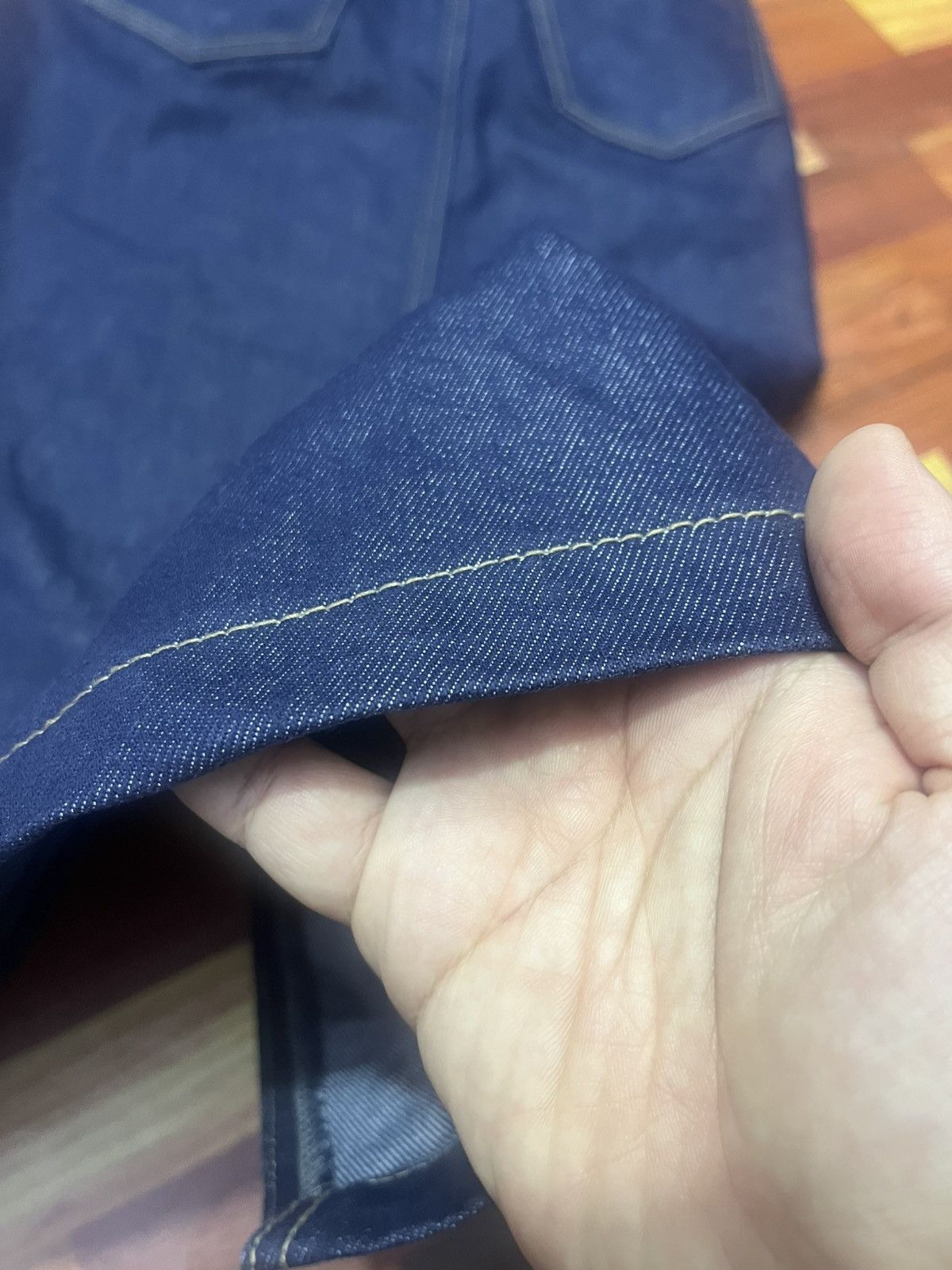 Japanese Brand JJIM Korean Raw Indigo Denim Long Skirt Front Slit Fit Size 26" / US 2 / IT 38 - 12 Thumbnail