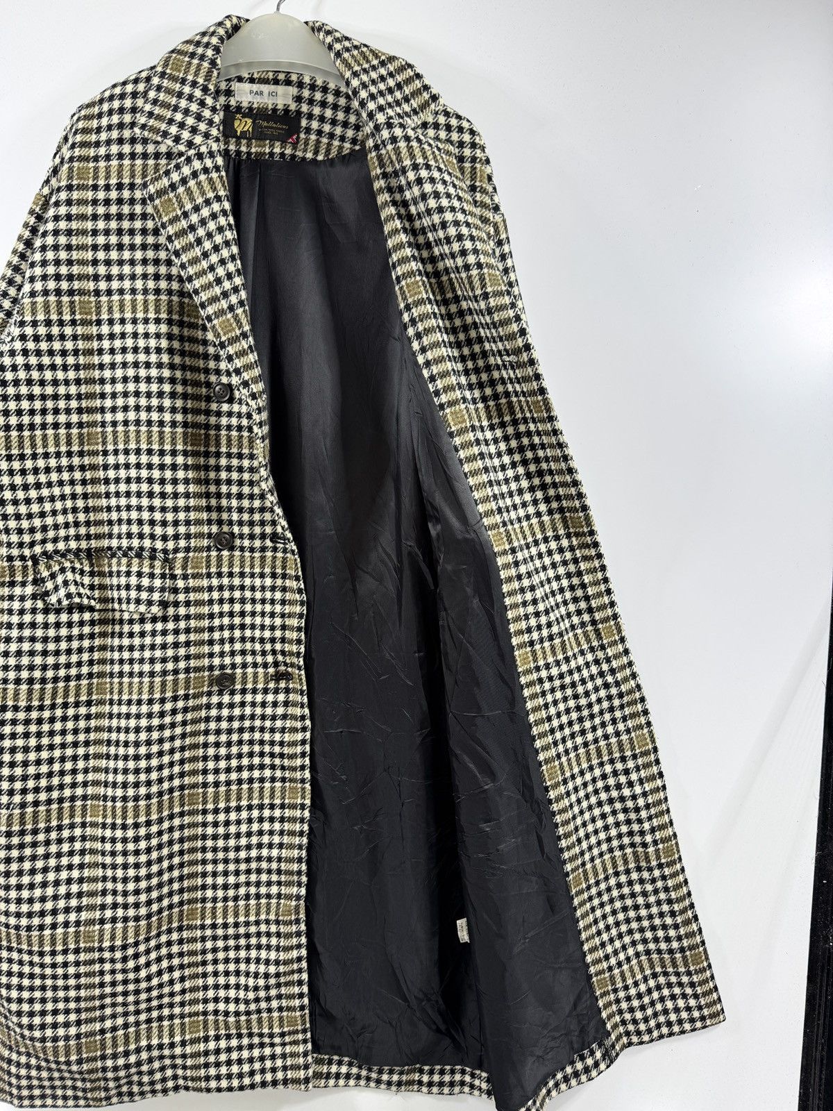 Japanese Brand Par ici Mallalieus Houndstooth Double Breasted Long Coat Size L / US 10 / IT 46 - 4 Thumbnail