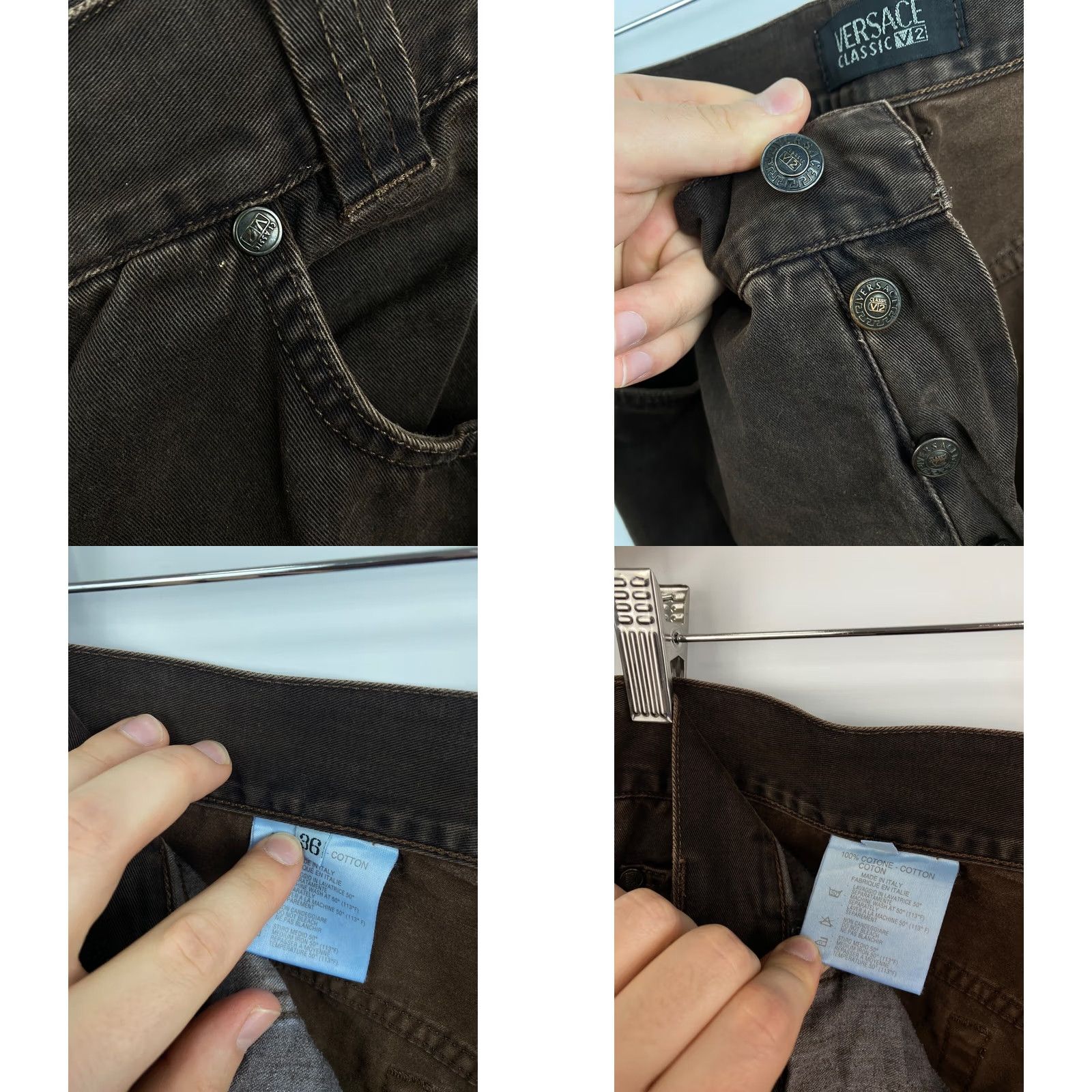 Versace VINTAGE Versace Pants Brown 90s Classic V2 Men's 36 Brown 30in Inseam 78cm Y2K Rare Retro Fashion Size US 36 / EU 52 - 8 Thumbnail