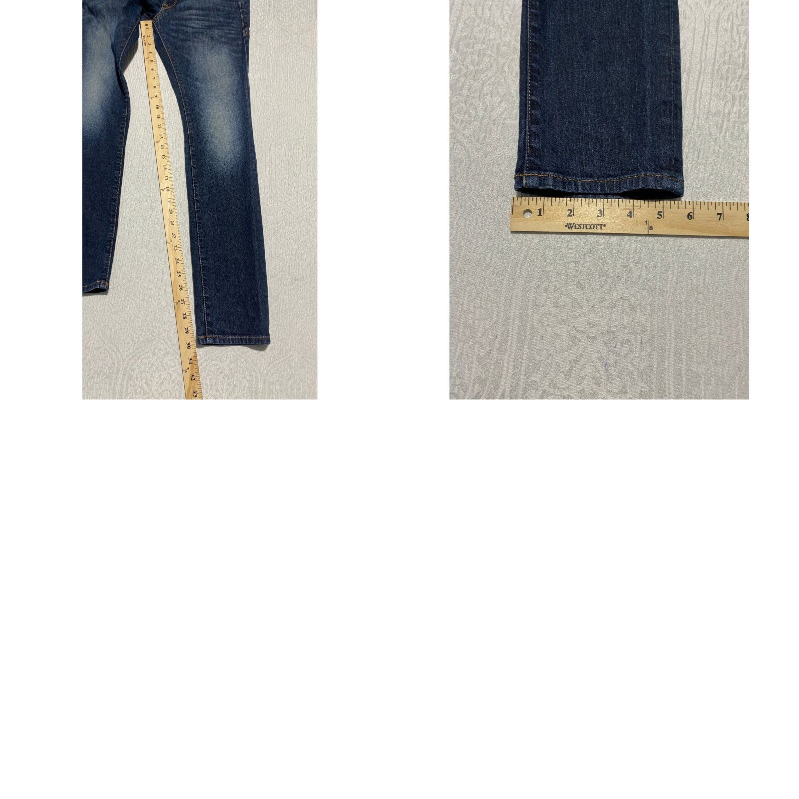 Express VINTAGE is not applicable; use Express Alec Jeans Skinny Men 28x30 Blue Denim Dark Wash Stretch 5-Pocket City Modern Fashion Jeans Mens Size US 28 / EU 44 - 8 Thumbnail