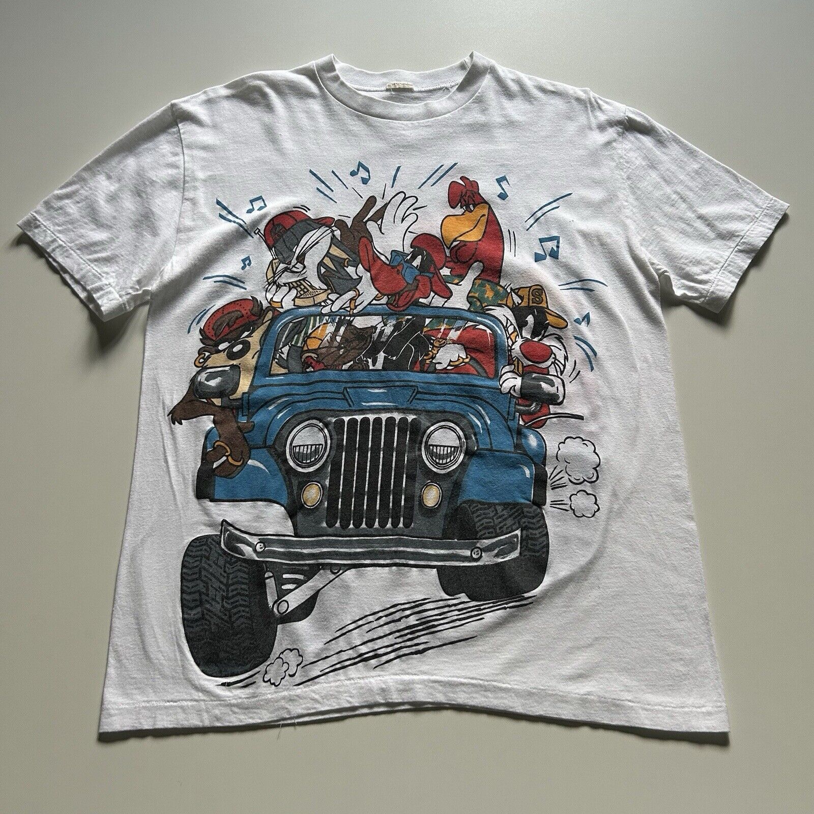Vintage × Warner Bros Vintage 90s Looney Tunes Jeep Cartoon Graphic T Shirt Large Size US L / EU 52-54 / 3 - 1 Thumbnail