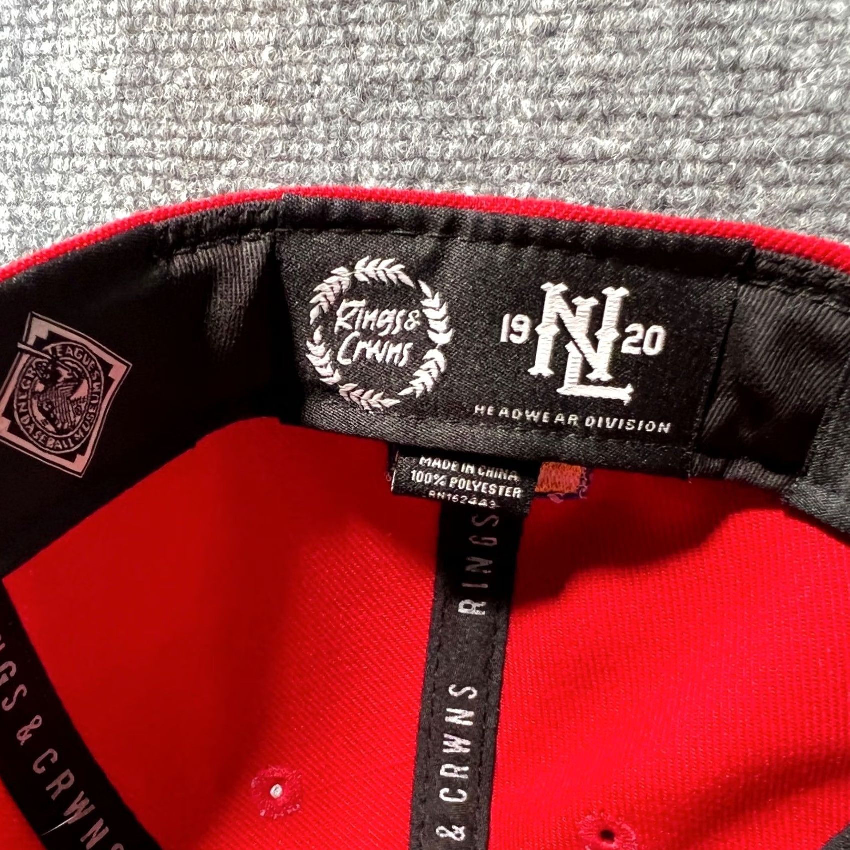Logo 7 Rings & Crwns Fitted Hat Mens 7 Red Campeones 1947 V Logo Flat Bill Cap Size ONE SIZE - 4 Thumbnail