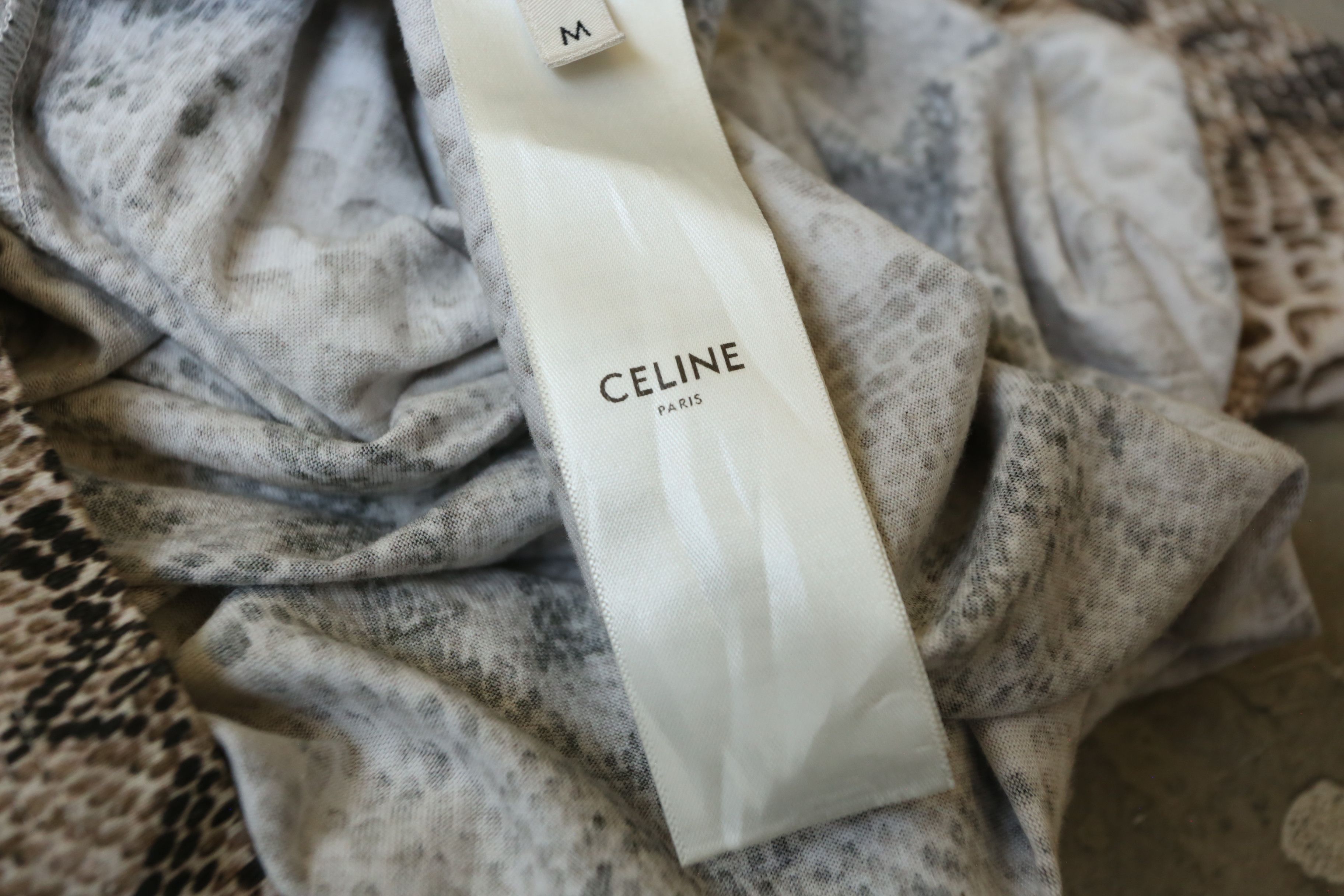 Celine × Hedi Slimane Celine - Hedi Slimane - S/S 22 - Serpent-Print Logo Tee Size US M / EU 48-50 / 2 - 7 Thumbnail