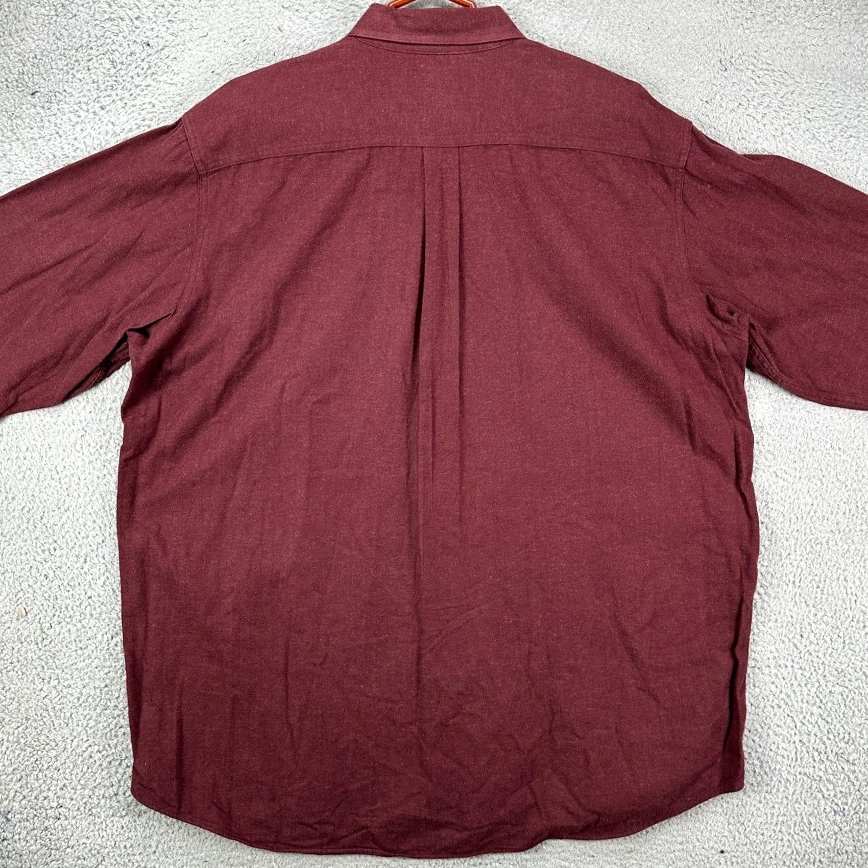 Vintage L.L. Bean Shirt Thick Flannel Men 2XL Tall Maroon Pocket Button Down Long Sleeve Shirt Mens 2XLT Red Pocket Button-Down Flannel 100% Cotton Size US XXL / EU 58 / 5 - 2 Thumbnail