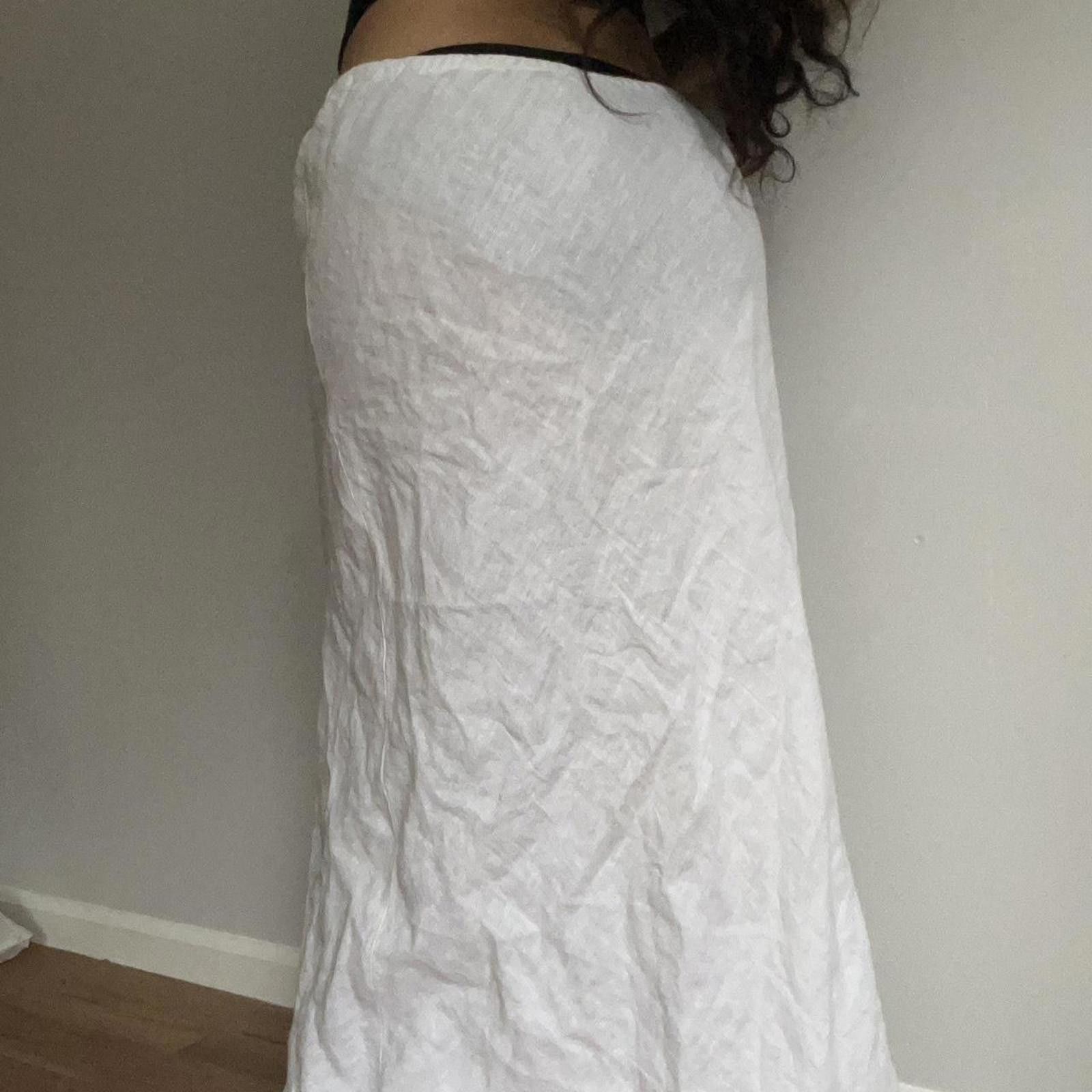 Other womens large White linen maxi skirt with elastic waistband Size 36" / US 14 / IT 50 - 4 Thumbnail