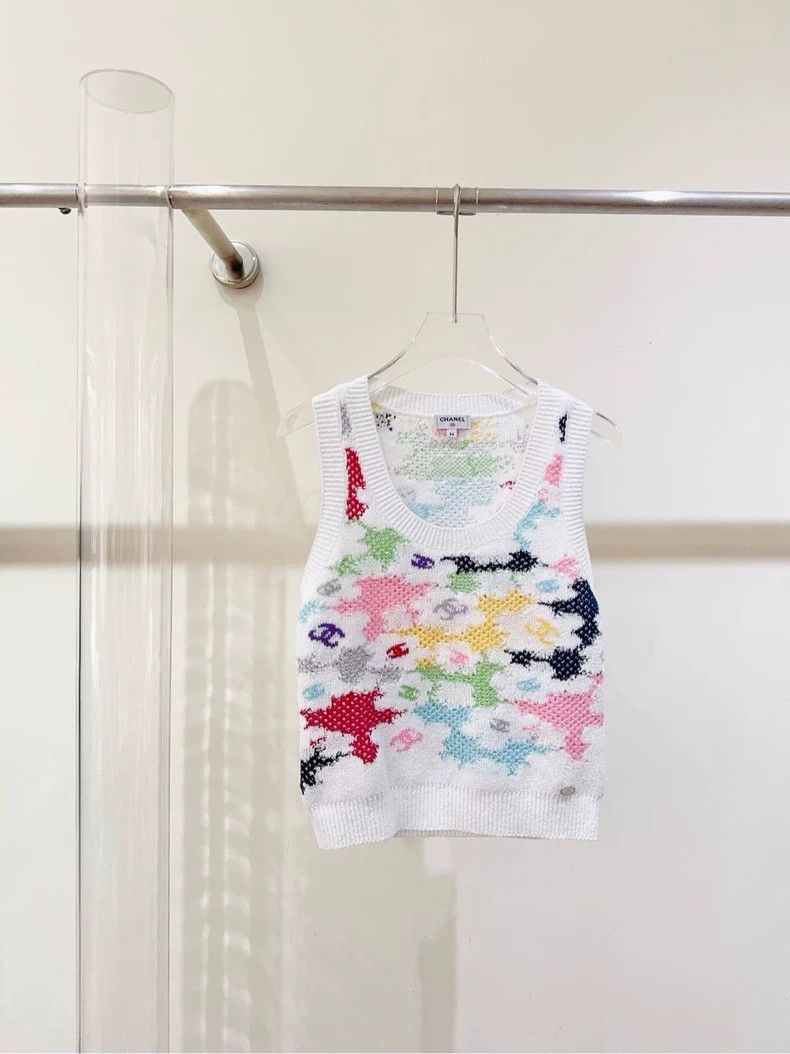Chanel Chanel Colorful Knitted Sleeveless Vest - dmc Size US S / EU 44-46 / 1 - 1 Thumbnail