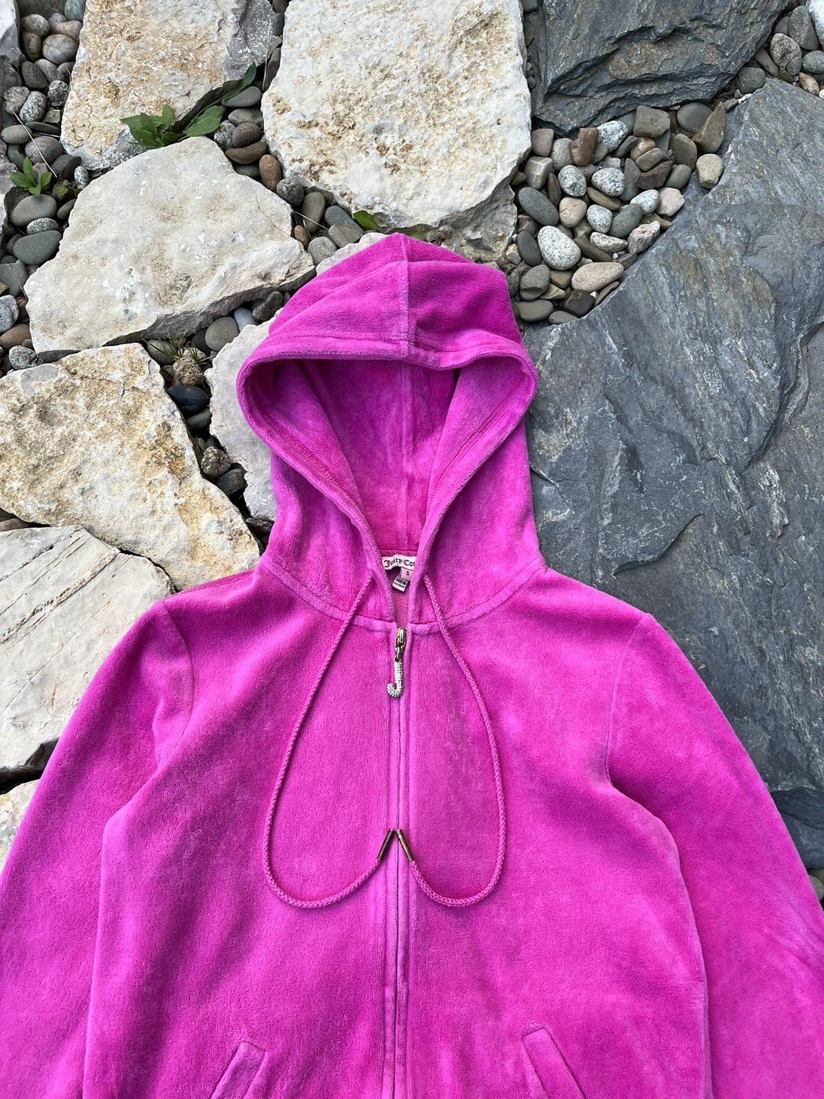 Juicy Couture × Vintage Vintage Juicy Couture y2k velvet zip hoodie basic sweatshirt Size S / US 4 / IT 40 - 4 Thumbnail