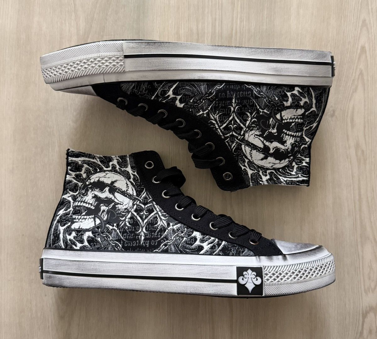 Affliction Affliction Men's Hi-Top Shoes Collapse Skull New Sz 8.5 Size US 8.5 / EU 41-42 - 1 Thumbnail