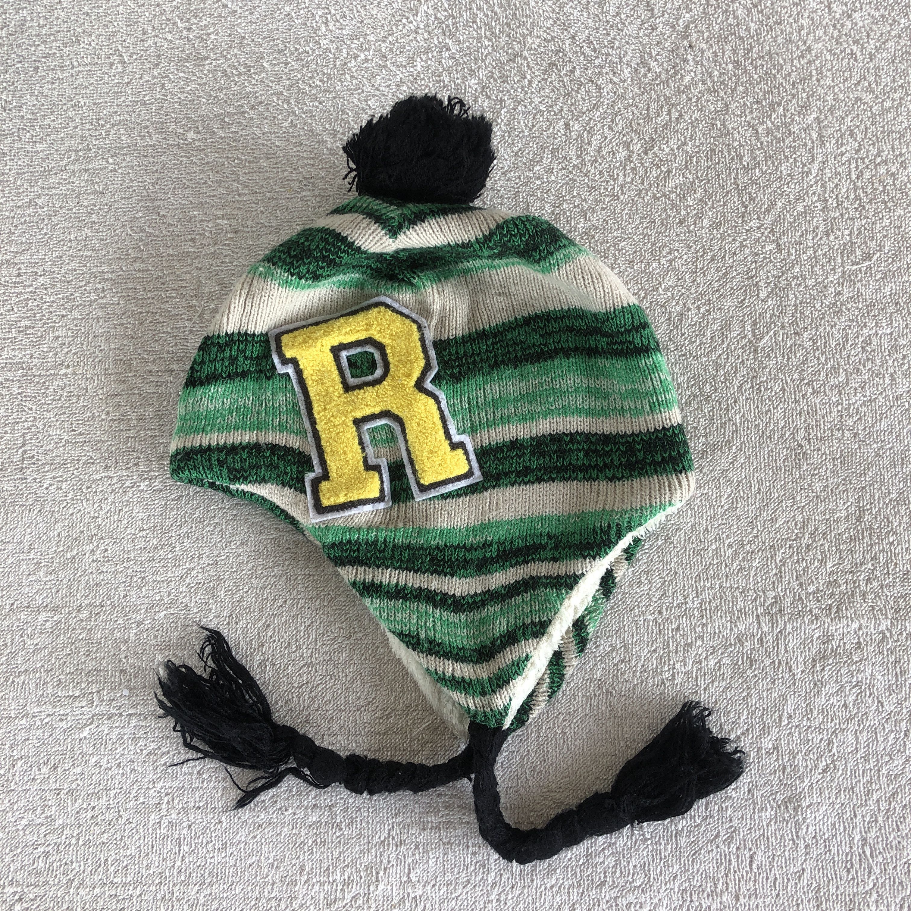 Japanese Brand Multi Color Earflap Beanie Knitted Letterman Snow Caps Hats Size ONE SIZE - 5 Thumbnail