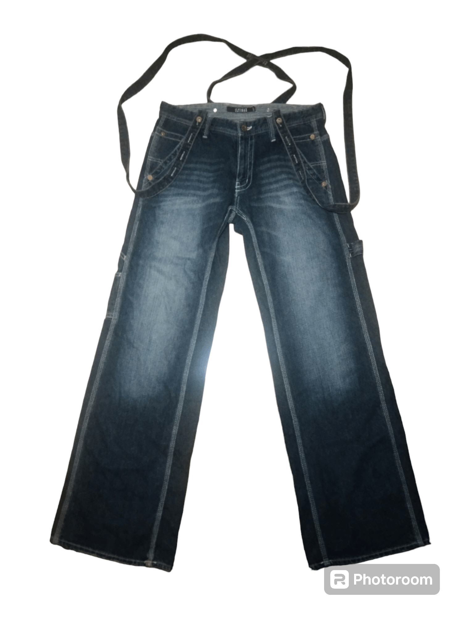Japanese Brand × Vintage Ultimax Carpenter Buckle back Denim with Suspender (baggy) Size US 34 / EU 50 - 3 Thumbnail