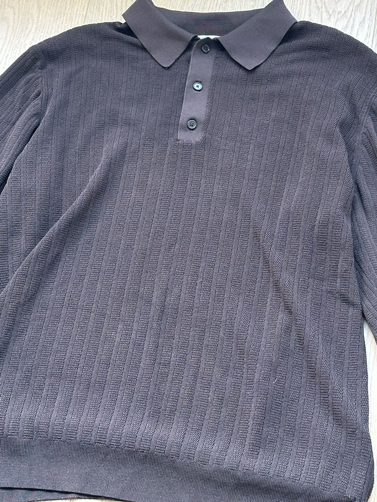 Filippa K Brown Shiny Sweater Polo Size US L / EU 52-54 / 3 - 2 Thumbnail