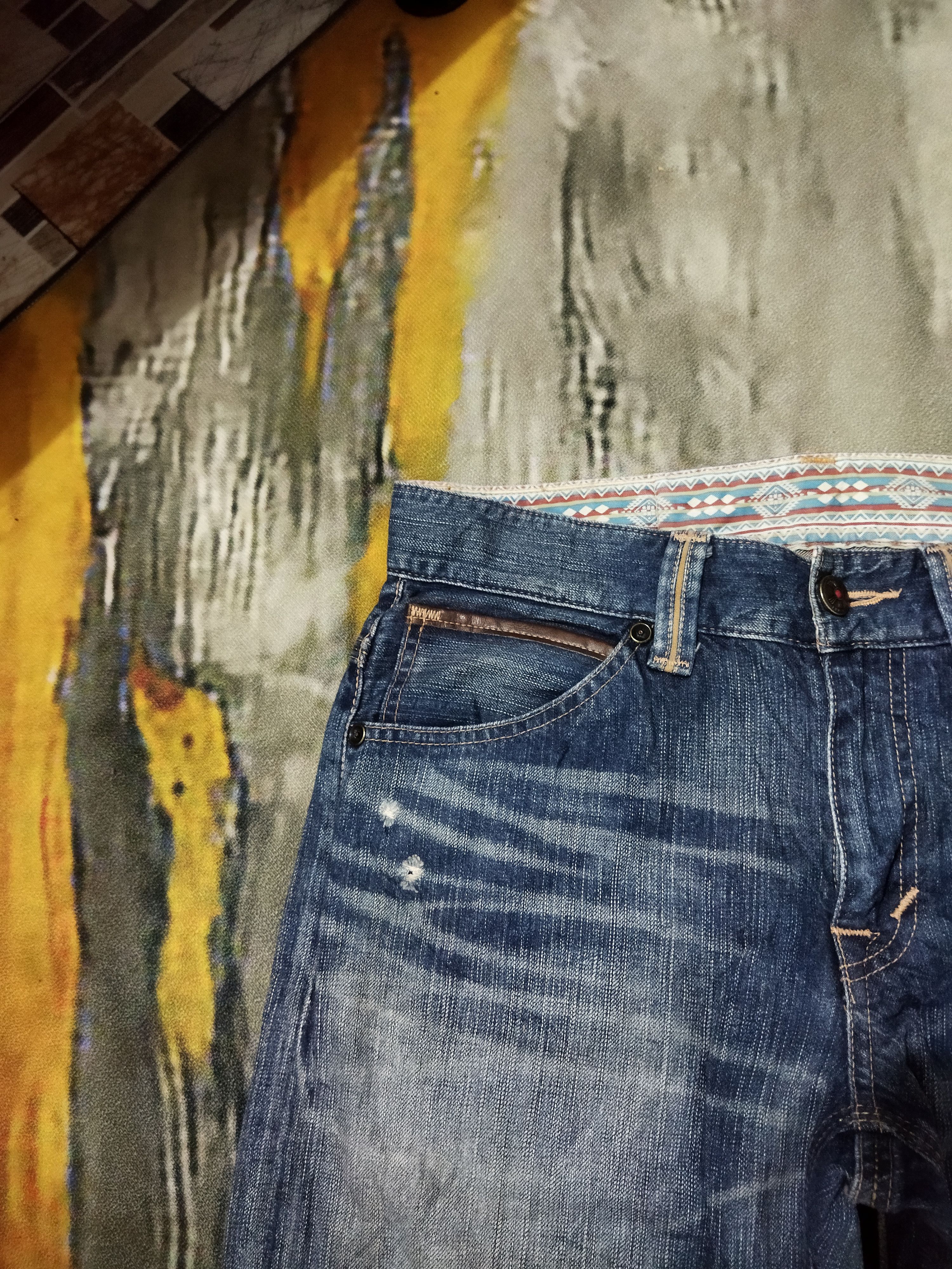 Edwin VINTAGE EDWIN 444XVS DISTRESSED FADED BLUE JEANS PANTS Size US 33 - 4 Thumbnail