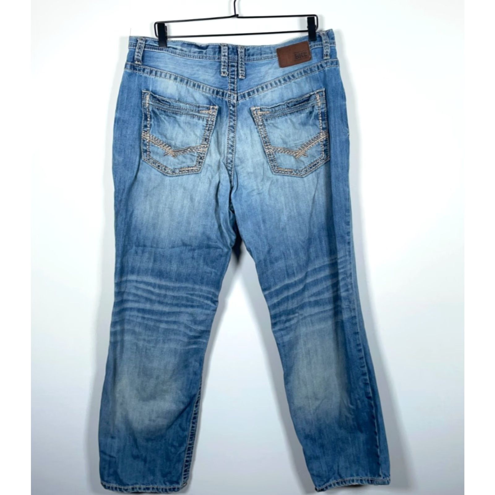 Vintage Men's BKE Seth Jeans 36R Blue Denim Straight Leg 36 x 31 Contrast Fades Y2K Size US 36 / EU 52 - 2 Thumbnail
