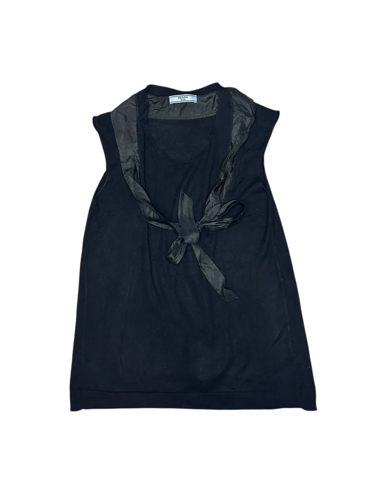 Prada 00s Knitted Bow Blouse Size M / US 6-8 / IT 42-44 - 1 Thumbnail