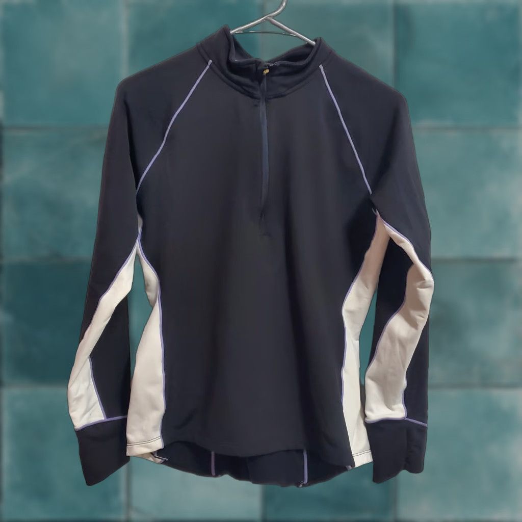 Vintage Zoot 1/2 Zip Pullover Women XL Black Pockets Performance Running Cycling Pullover Long Sleeve Mock Neck Activewear Outdoor Sports Women's XL Black Size XL / US 12-14 / IT 48-50 - 1 Thumbnail