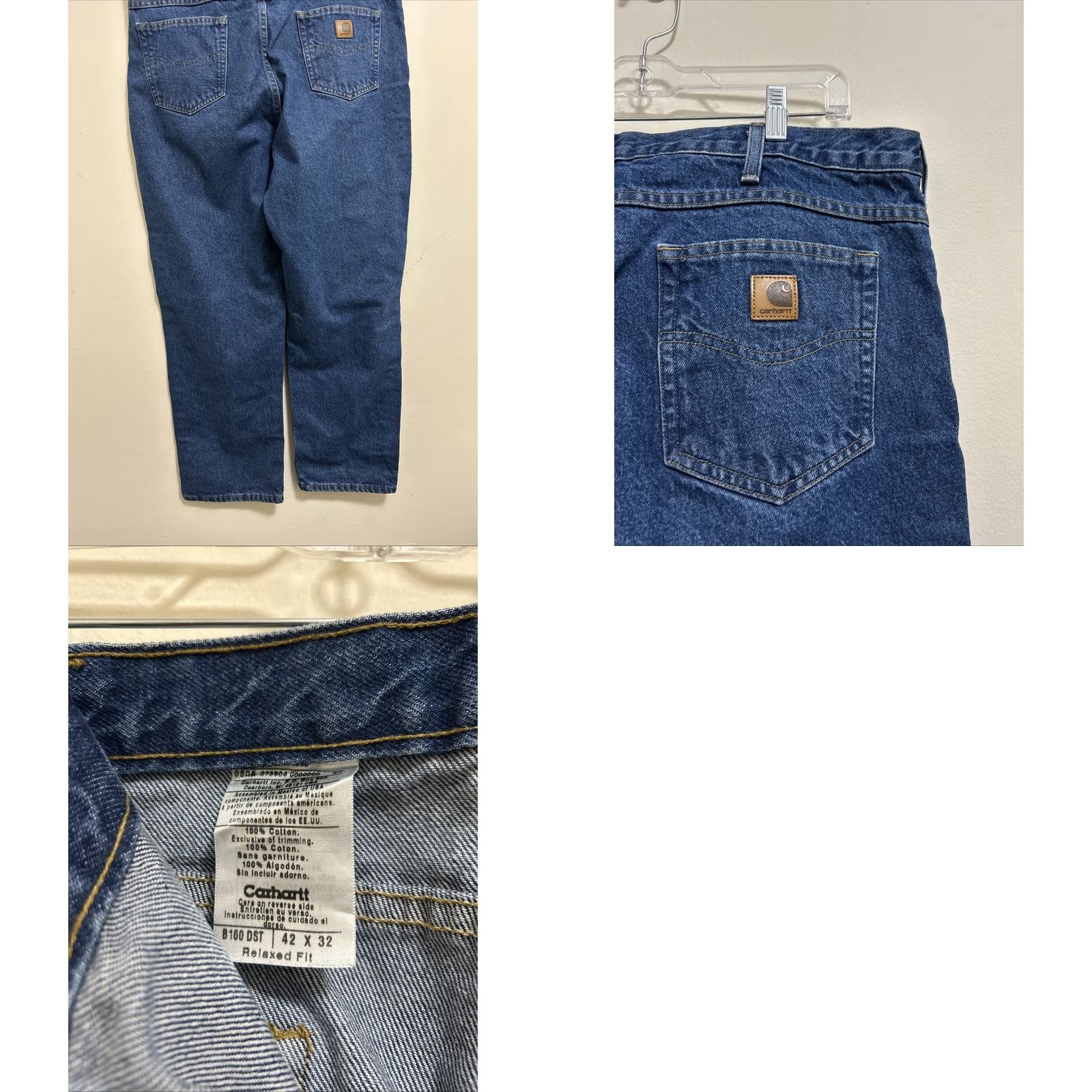 Carhartt Carhartt Jeans Mens 42x32 Light Wash Denim Straight Leg Relaxed Fit B160-DST Jeans Regular Mens Size US 42 / EU 58 - 8 Thumbnail