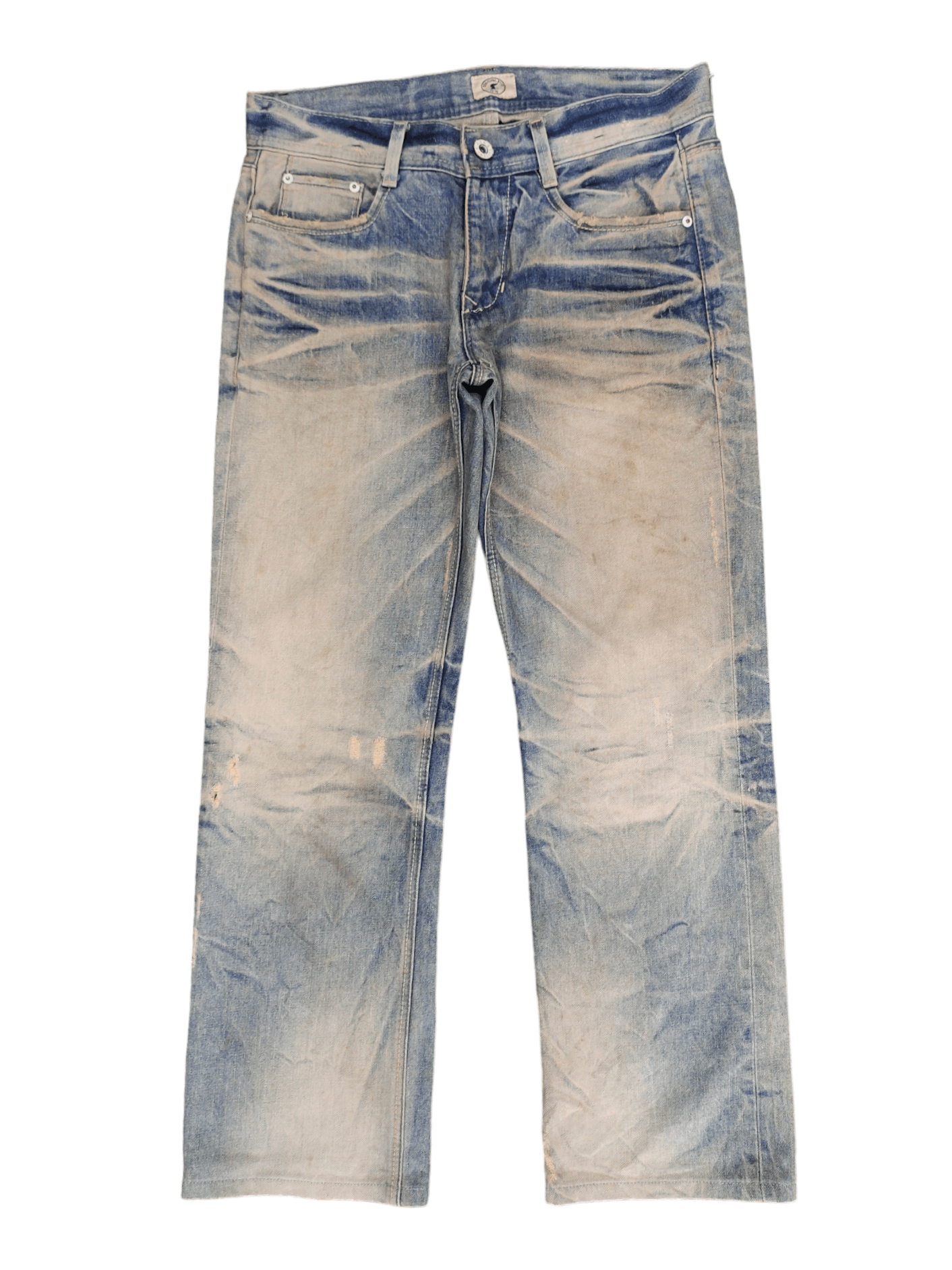 GOSTAR DE FUGA Japanese Brand A.V.H Custome Clawmark Distress Faded Jeans Size US 32 / EU 48 - 1 Thumbnail